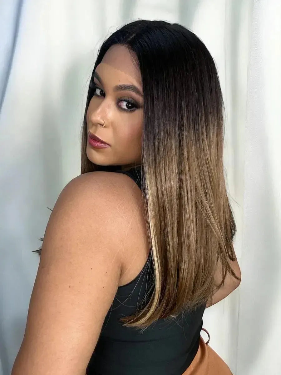Lace Front Dominick Loira Luzes Lisa 26J Longbob 50cm
