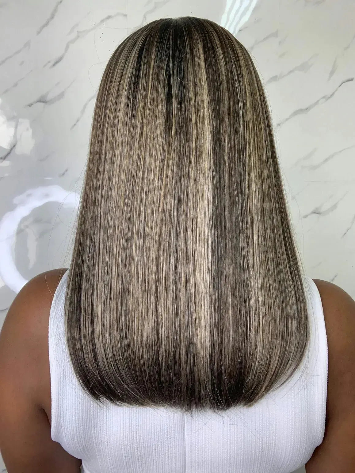 Lace Front Dominick Loira Luzes Lisa Longbob 50cm