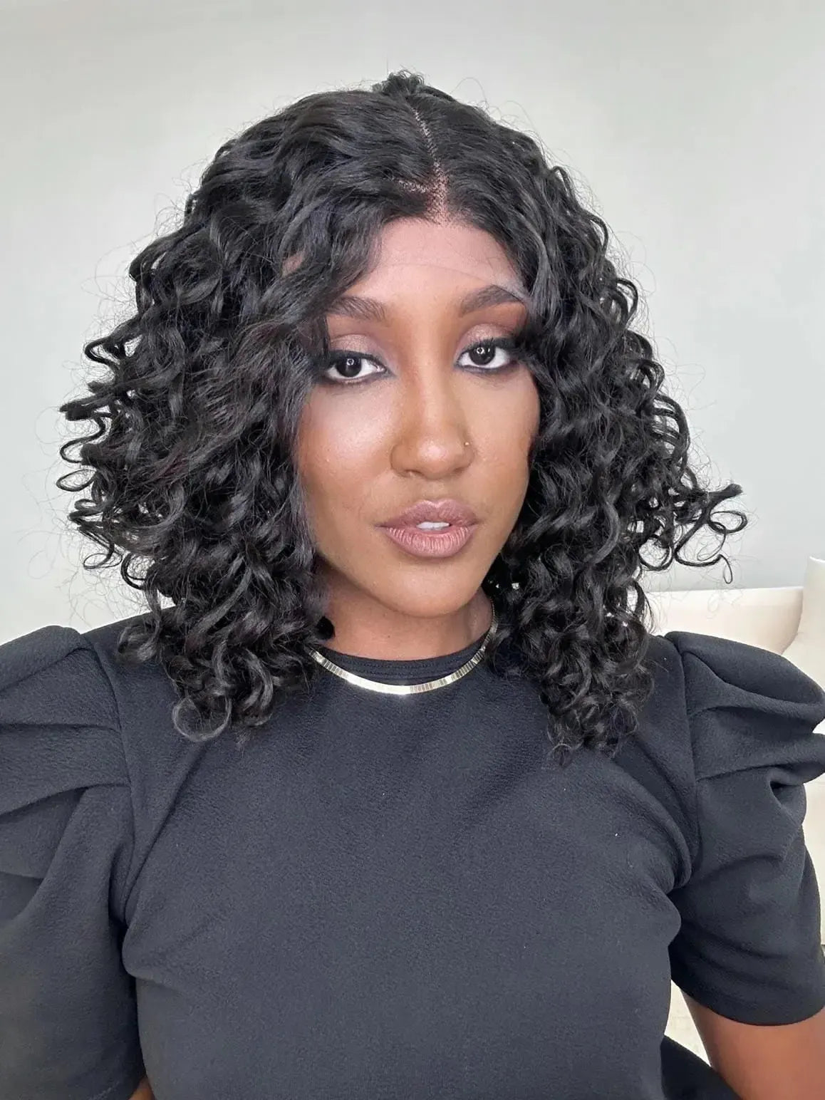 Lace Front Eleanor Castanho Escuro Cacheada