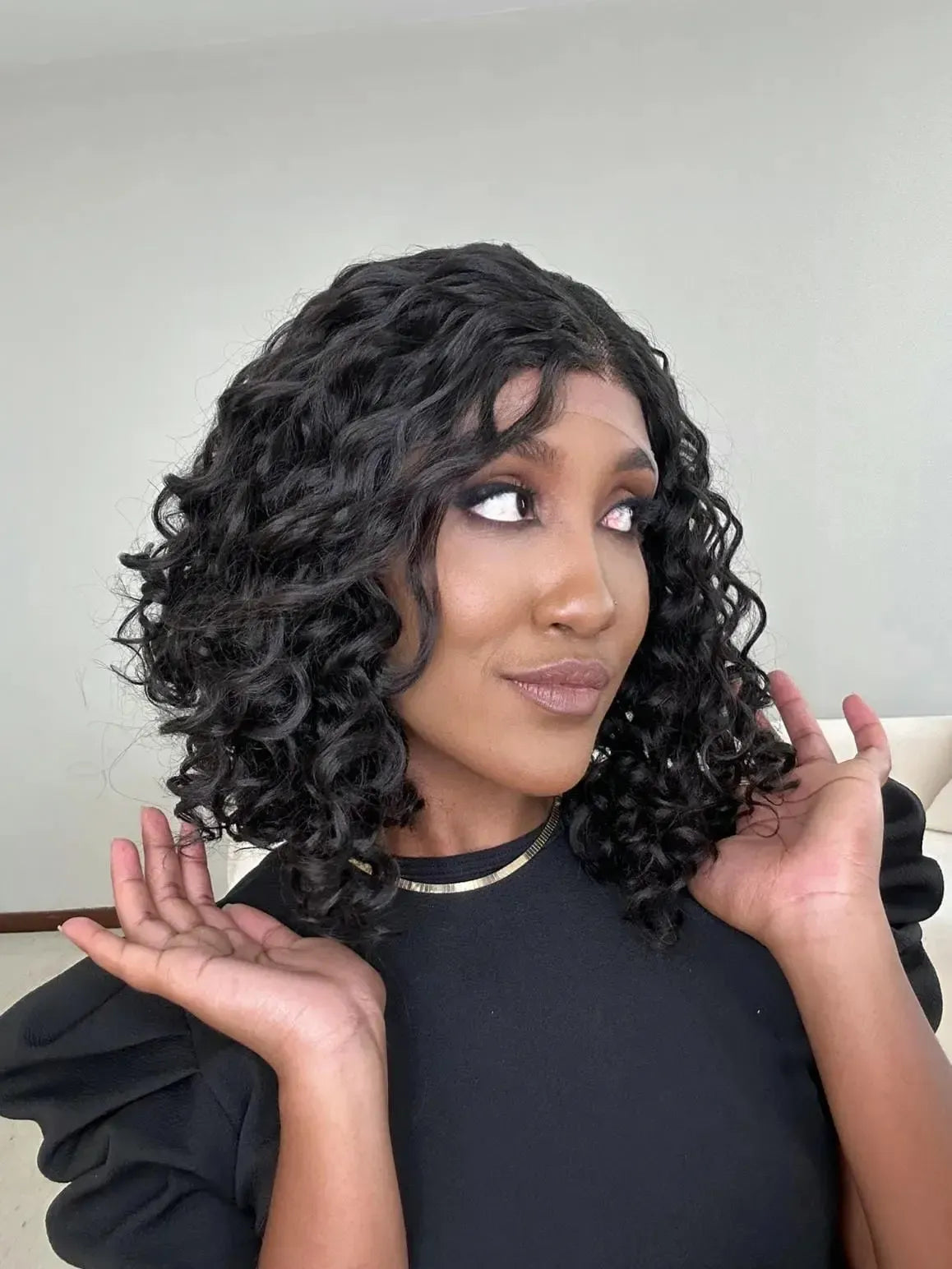 Lace Front Eleanor Castanho Escuro Cacheada