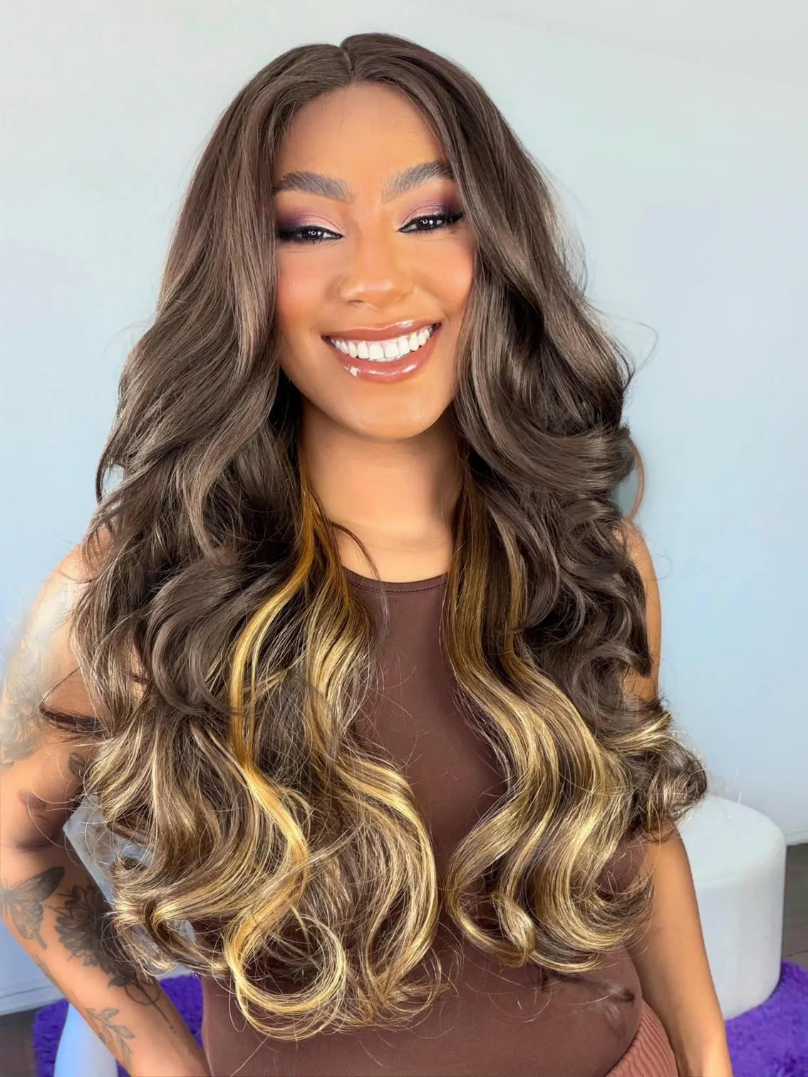 Lace Front Emilia Castanho Luzes 26D