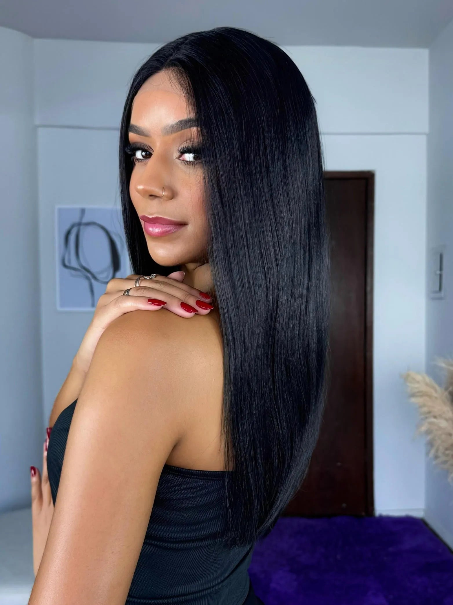 Lace Front Erica Preto Média