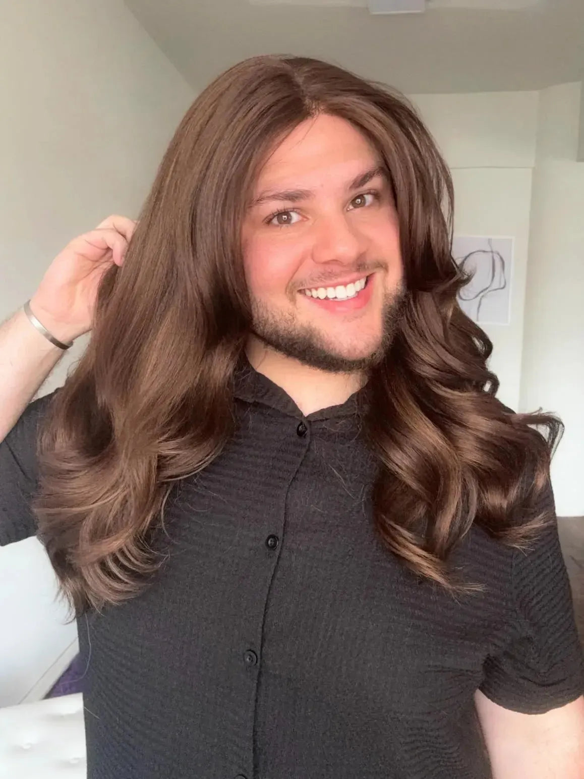 Lace Front Fibra Premium Castanha Peça Única 039