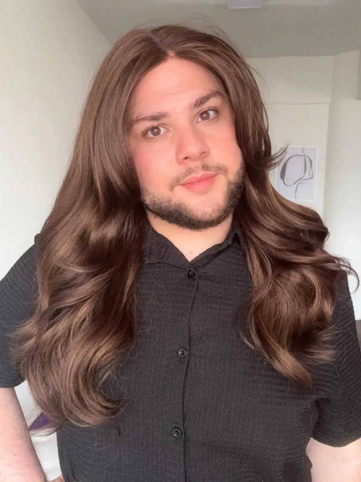 Lace Front Fibra Premium Castanha Peça Única 039