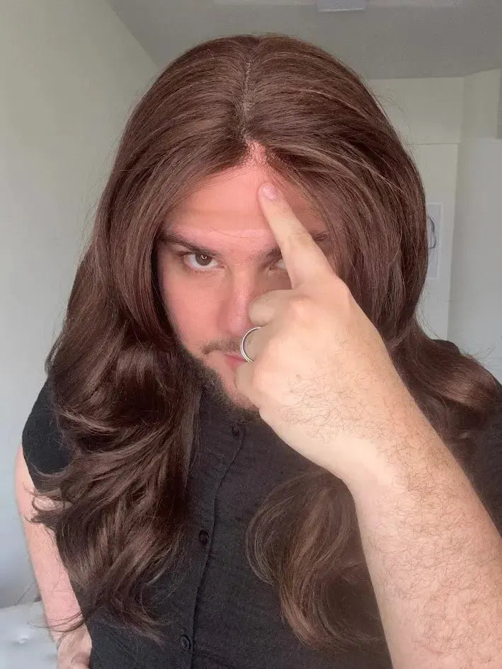 Lace Front Fibra Premium Castanha Peça Única 039