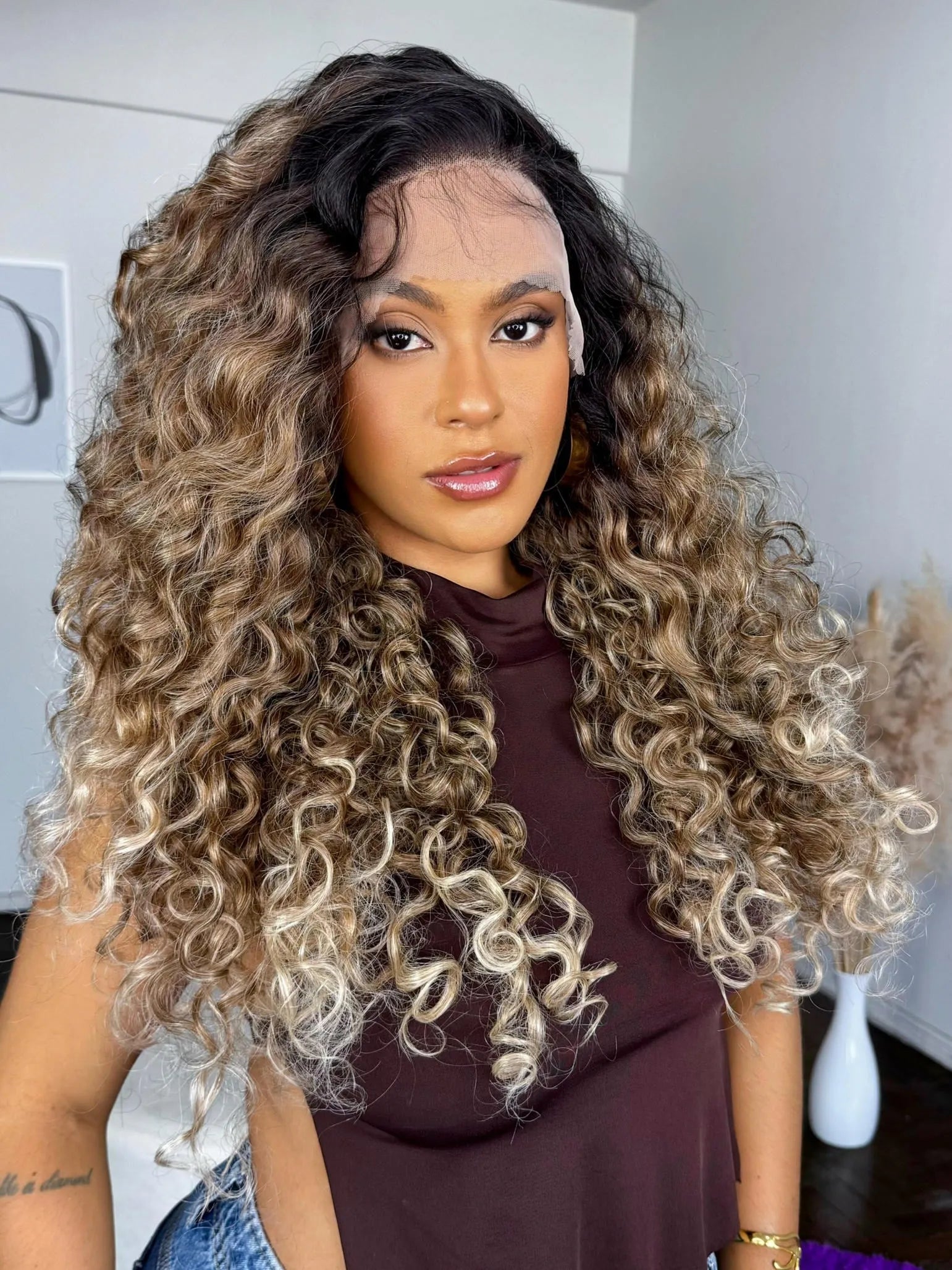 Lace Front Francine Loira Cacheada - Repartição Livre 13x4
