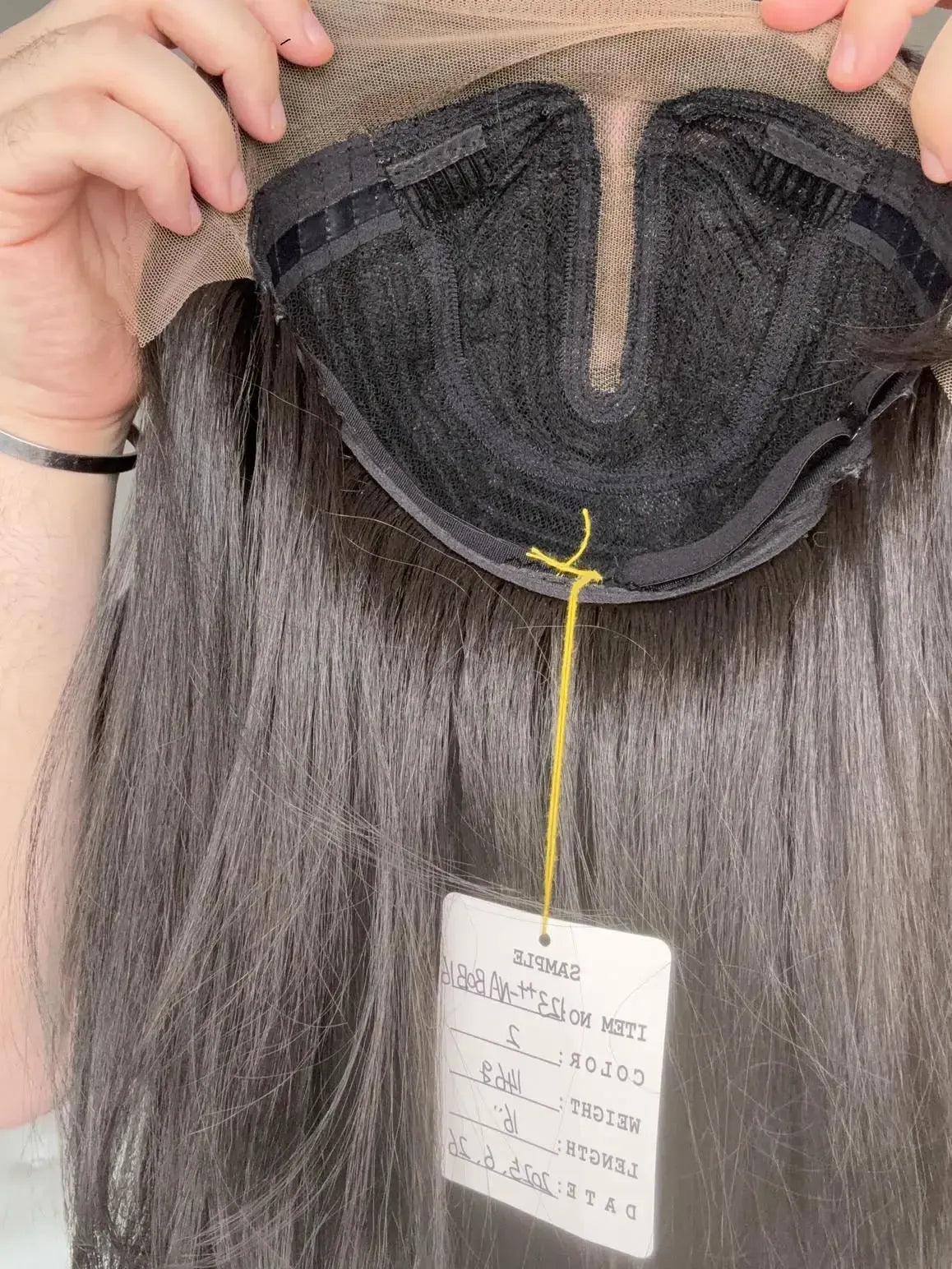 Lace Front Franja Lateral Castanho Escuro Fibra Premium Peça Única 021