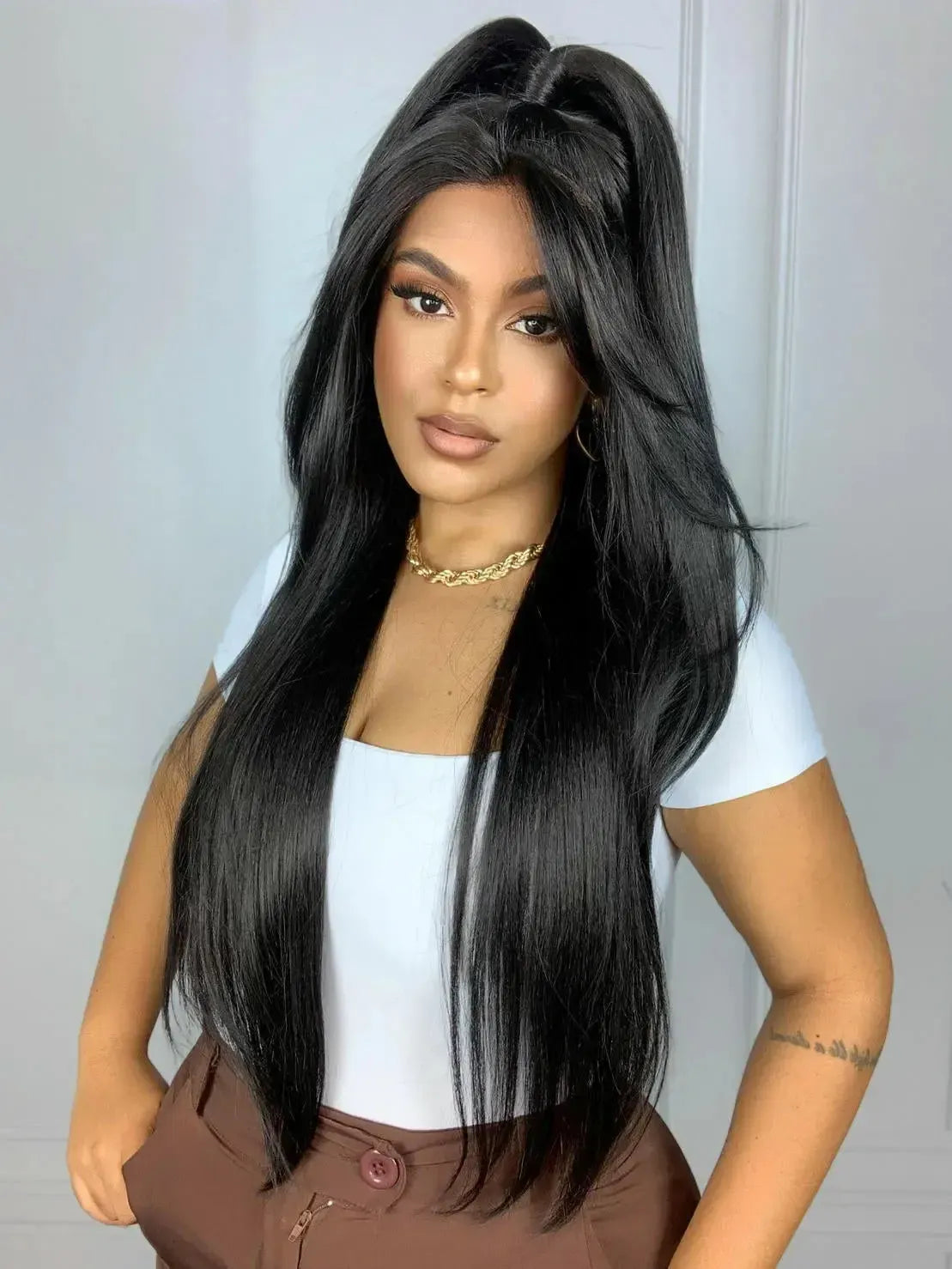 Lace Front Freda Castanho Escuro