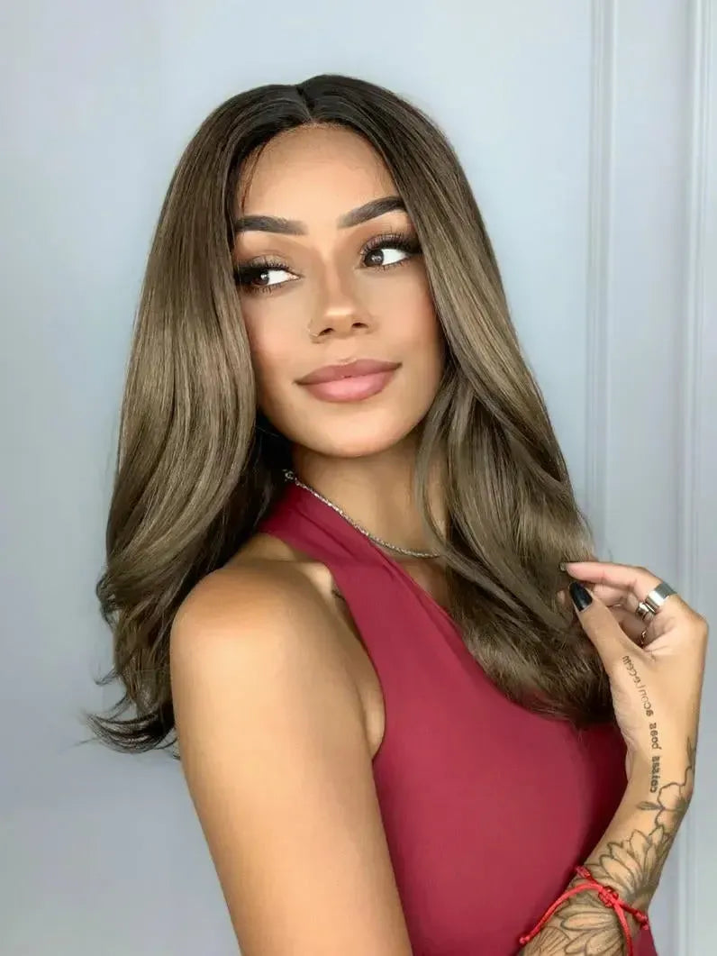 Lace Front Giba Castanho 12D Ondulada