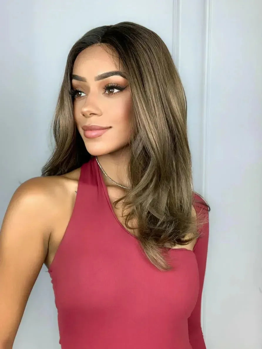 Lace Front Giba Castanho 12D Ondulada