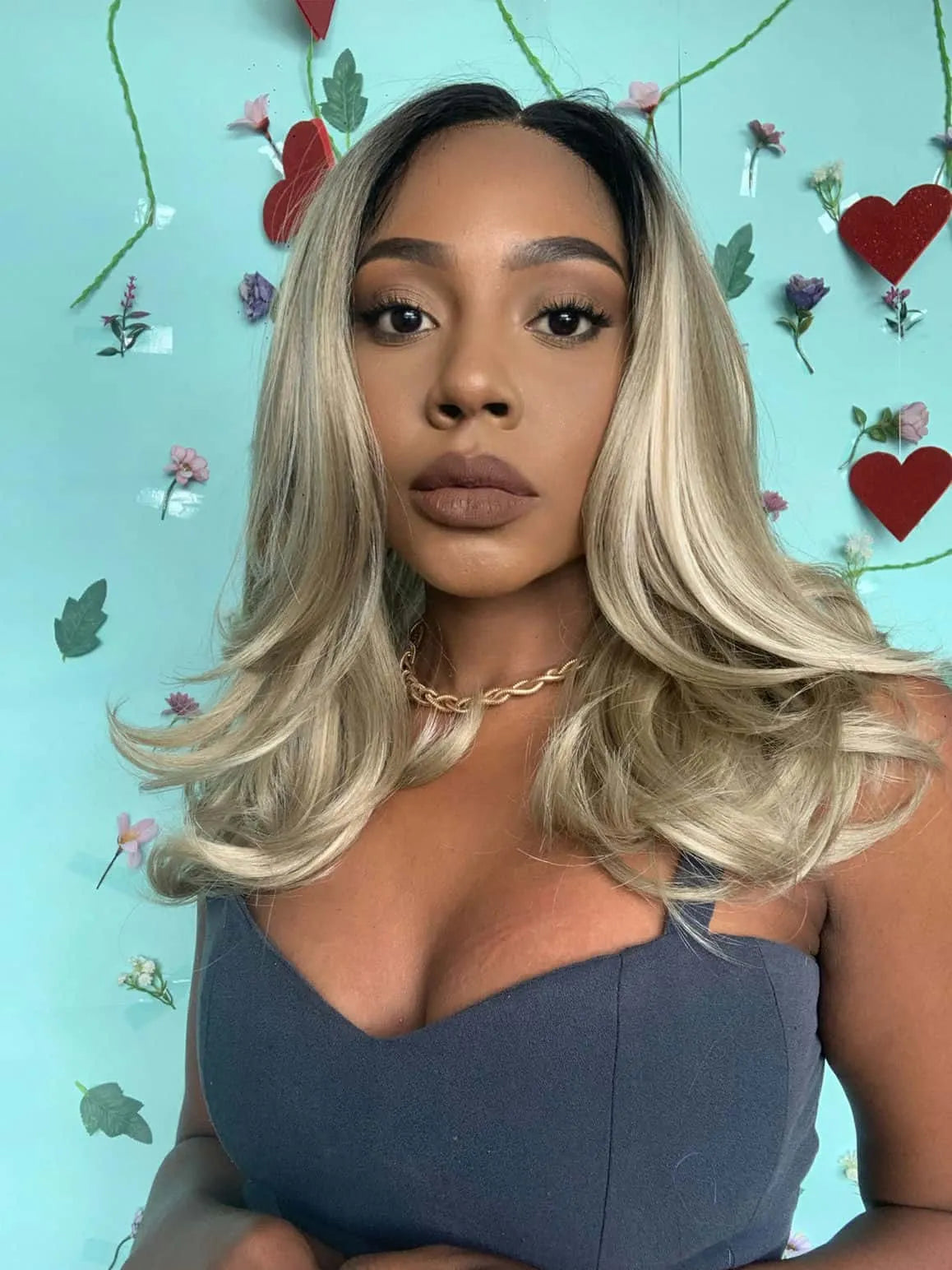 Lace Front Giba Loira Ondulada