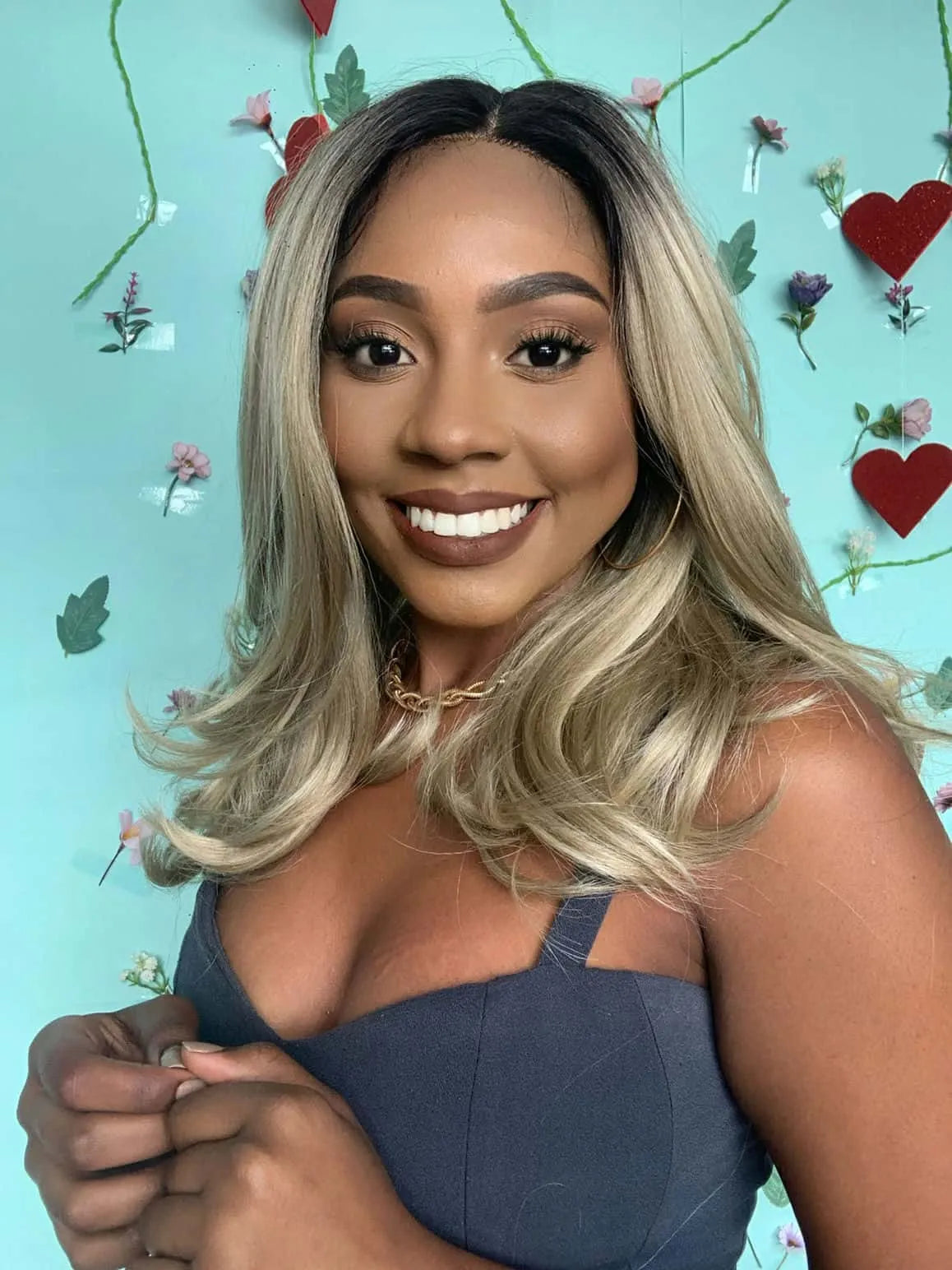 Lace Front Giba Loira Ondulada