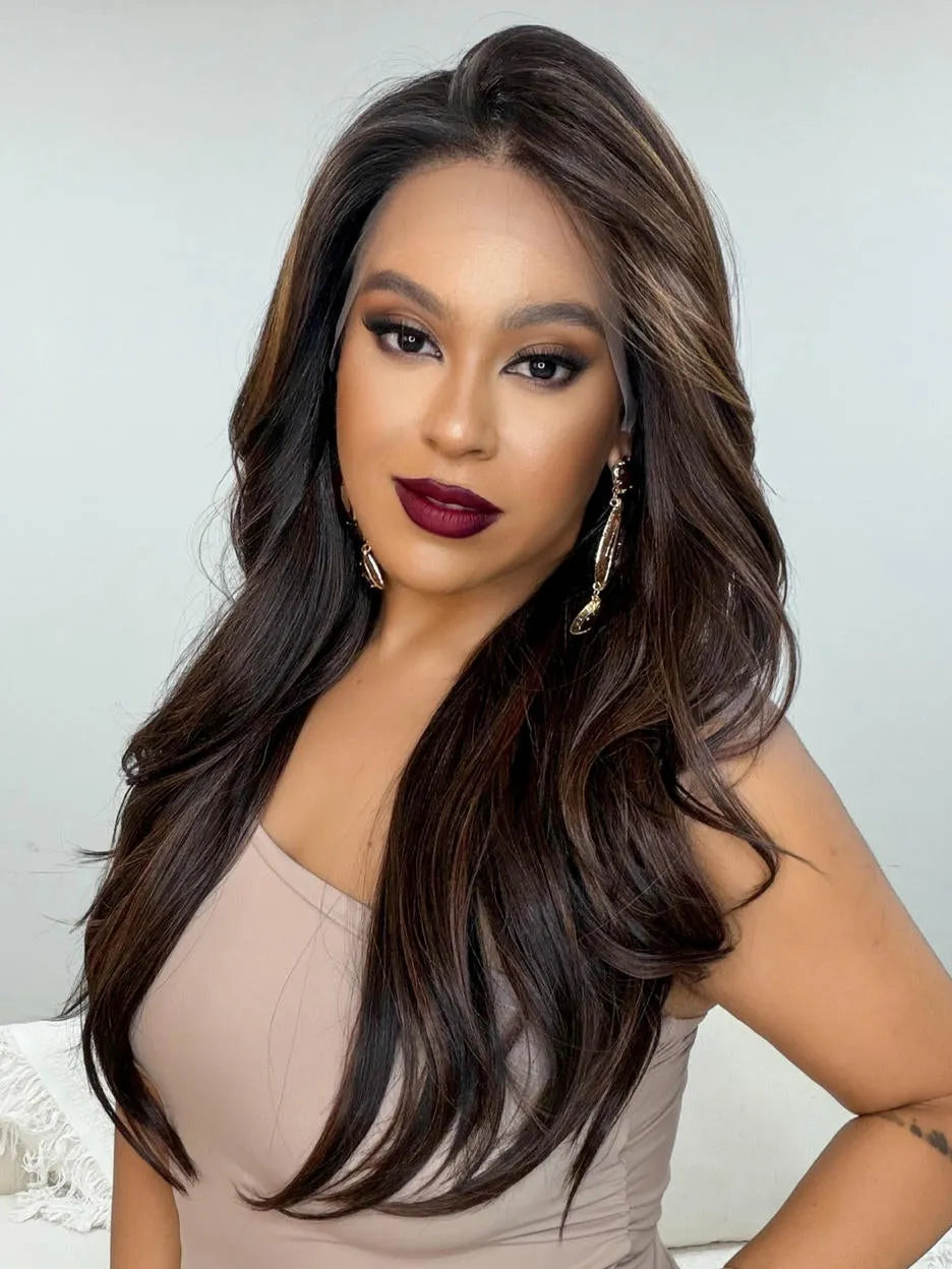 Lace Front HD Adela Chocolate Balayage 65cm - Repartição Livre 13x4