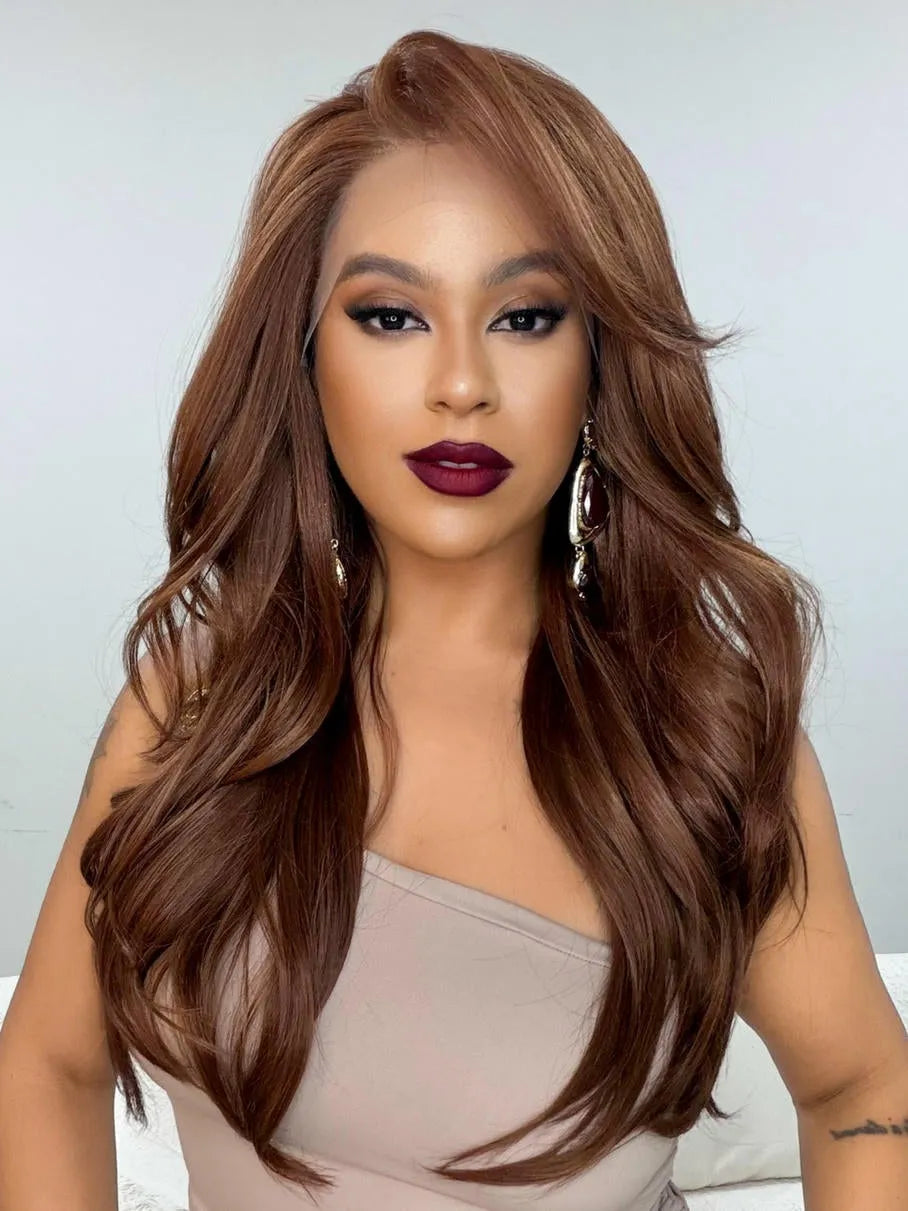 Lace Front HD Adela Ruiva Ondulada 65cm - Repartição Livre 13x4