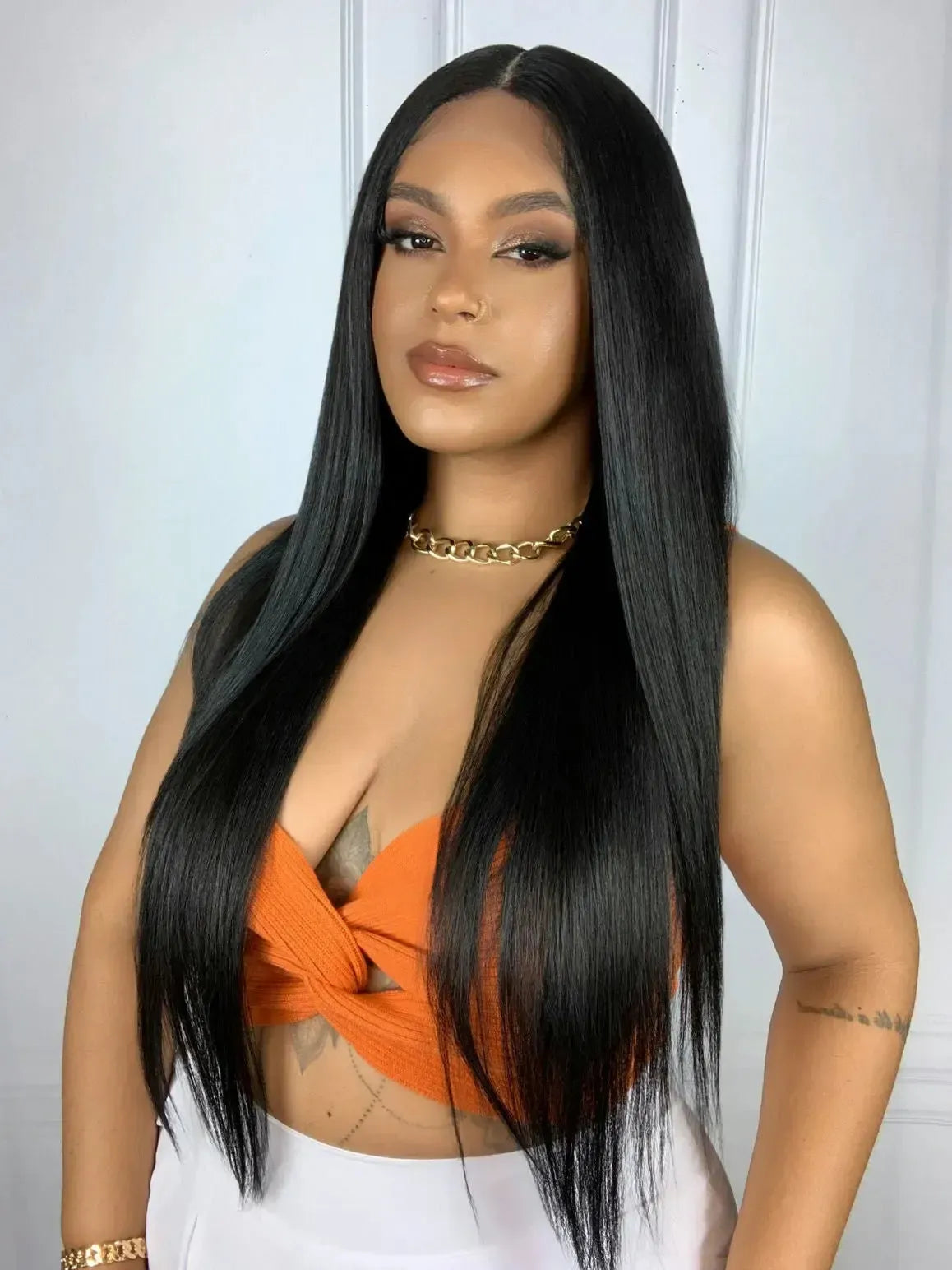 Lace Front HD Amanda Preta Lisa 75cm