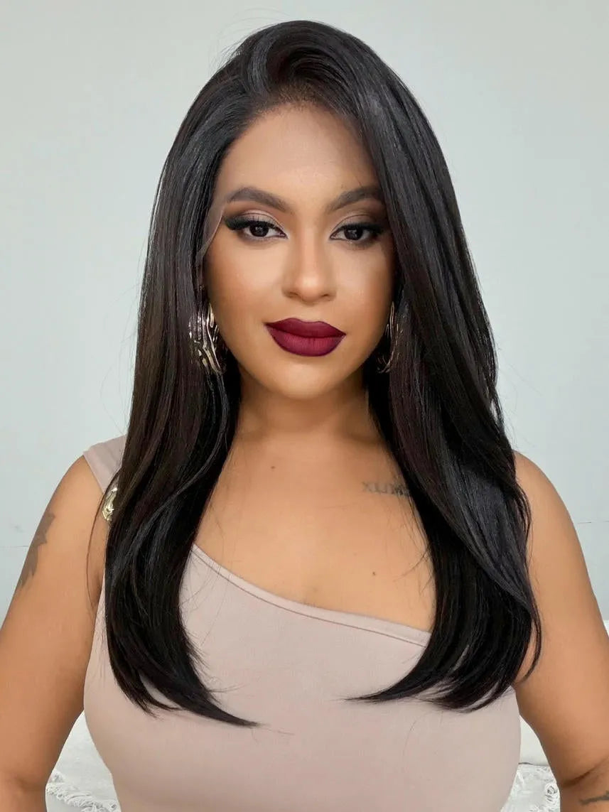 Lace Front HD Angelina Castanho Escuro - Repartição Livre 13x4