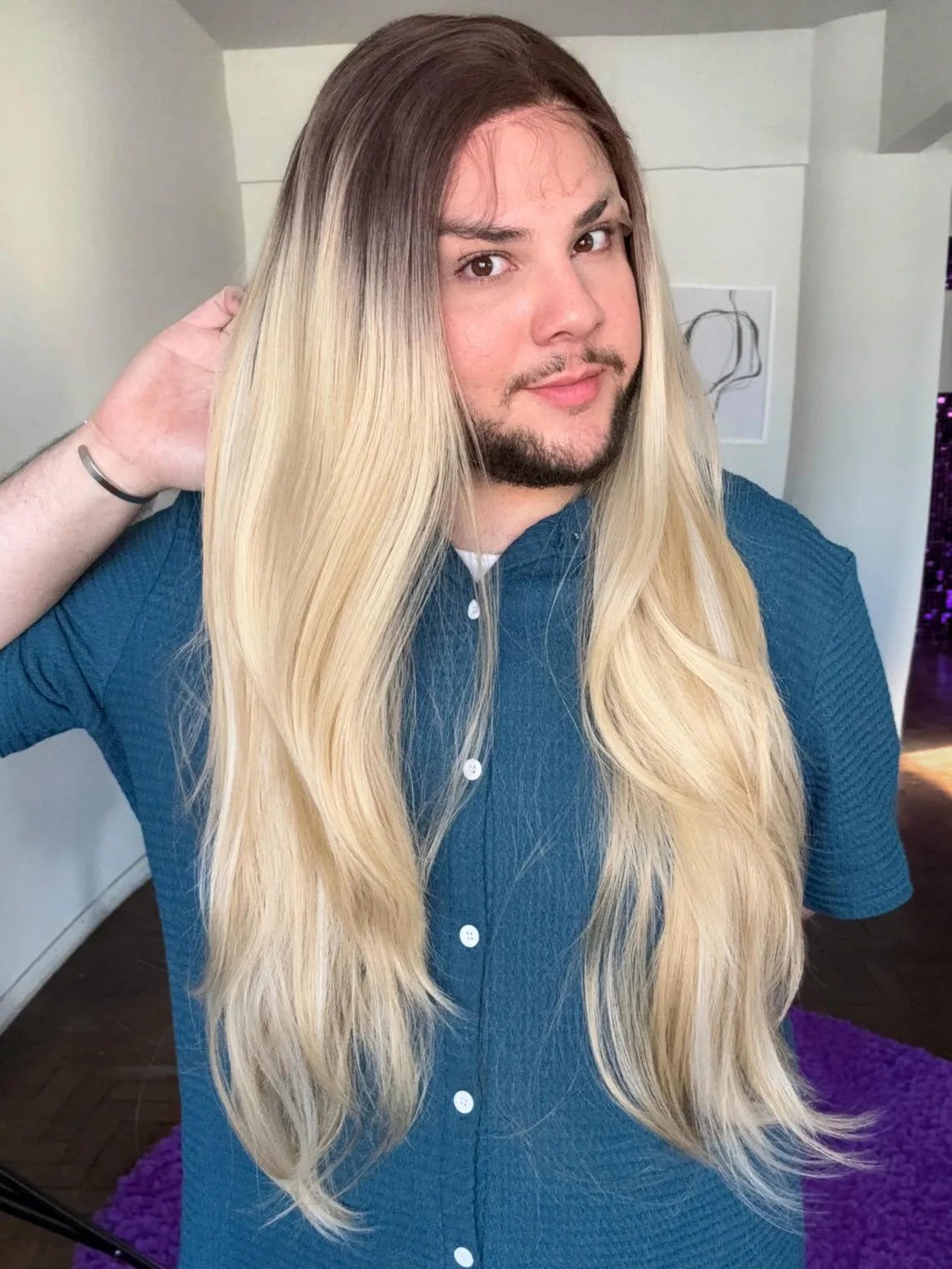 Lace Front HD Beyonce Loira 60B Longa Lisa - Repartição Livre 13x4