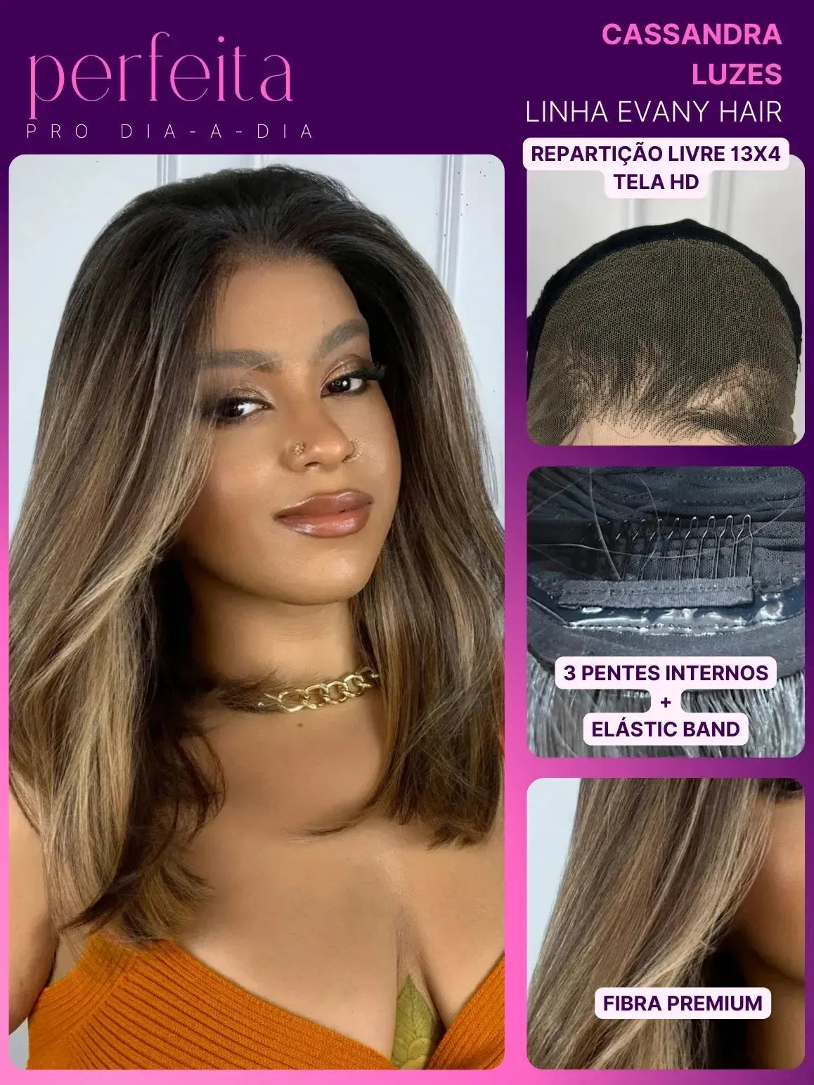 Lace Front HD Cassandra Luzes - Repartição Livre 13x4