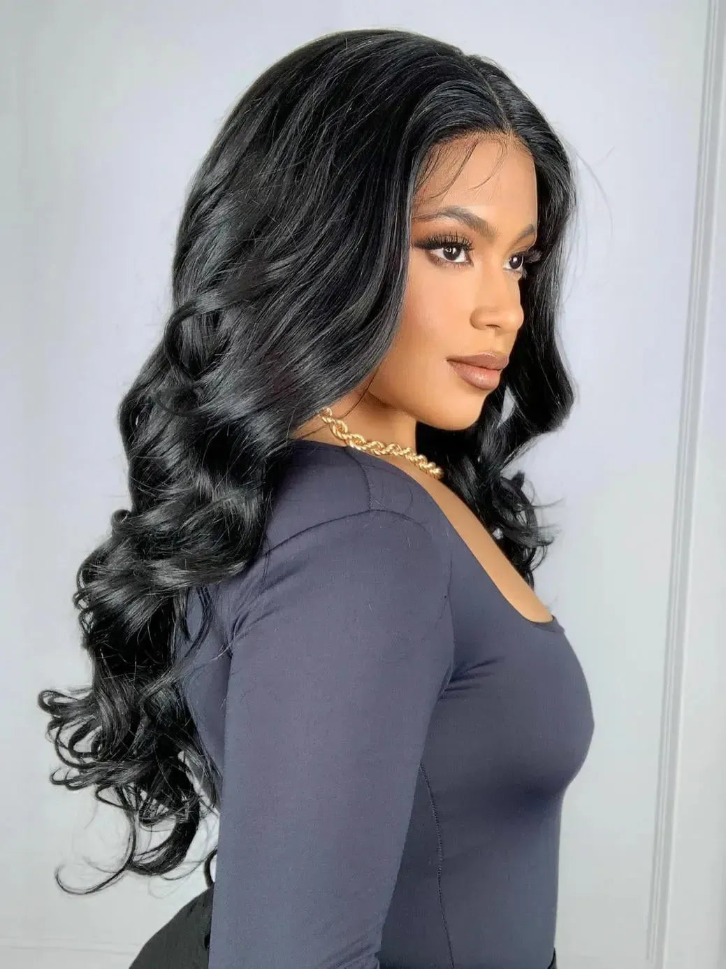 Lace Front HD Estrella Preta Ondulada - Repartição Livre 13x7