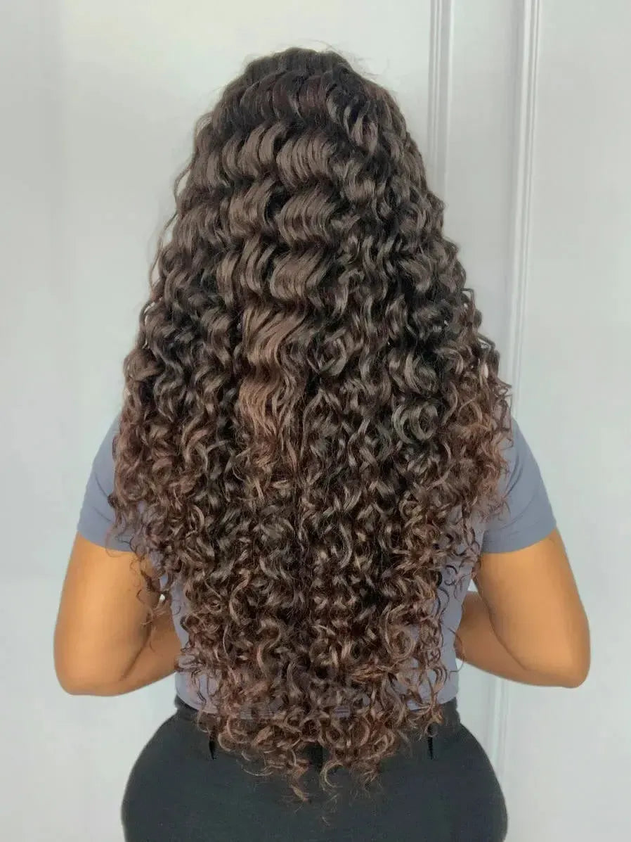 Lace Front HD Italia 1B/33 Cacheada Castanho Luzes - Repartição Livre 13x4