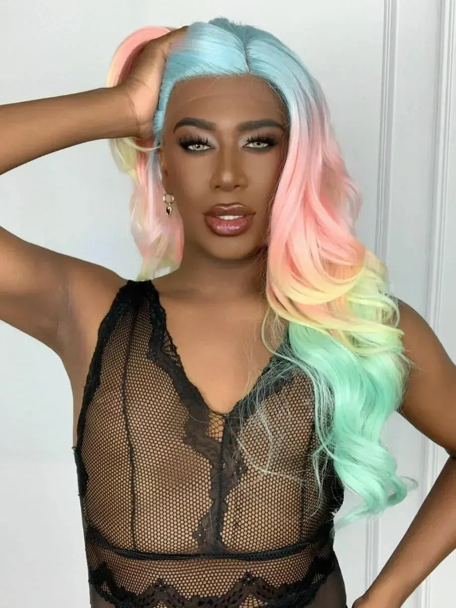 Lace Front HD Wilma Arco Iris Ondulada - Repartição Livre 13x4