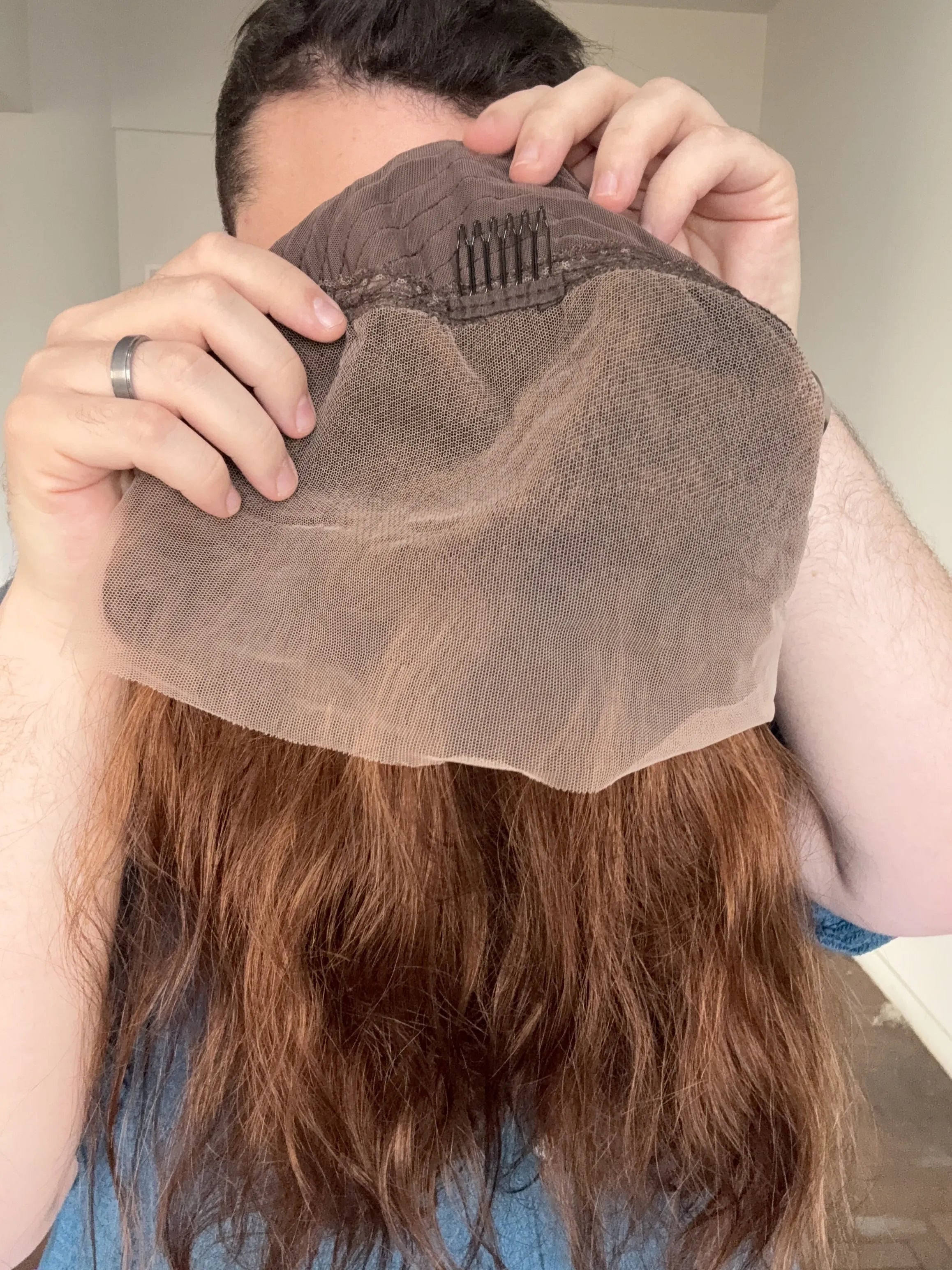 Lace Front Humana 360º HD Eliana Castanho 45cm - Repartição Livre 13x4