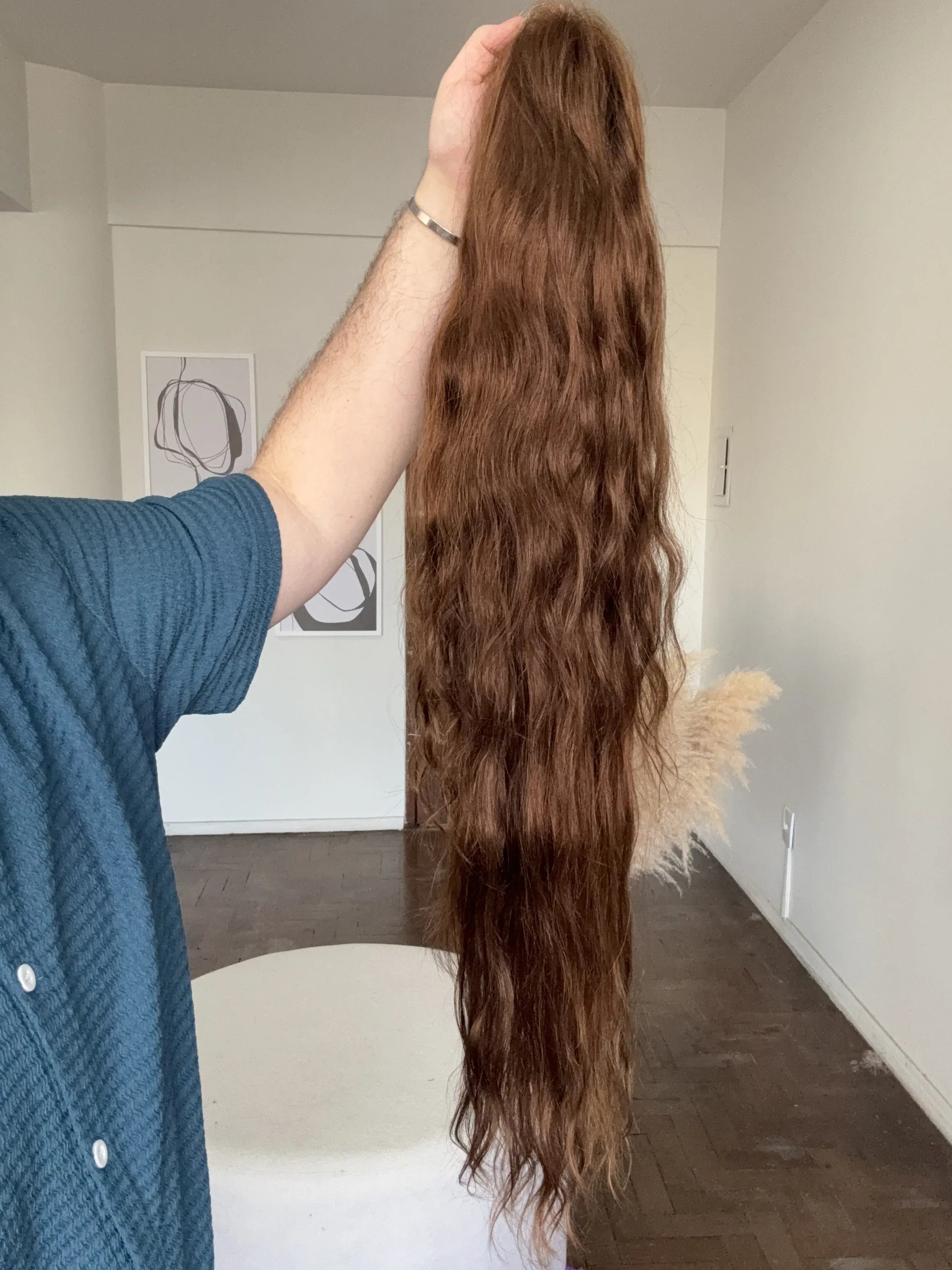 Lace Front Humana 360º HD Eliana Castanho 75cm - Repartição Livre 13x4