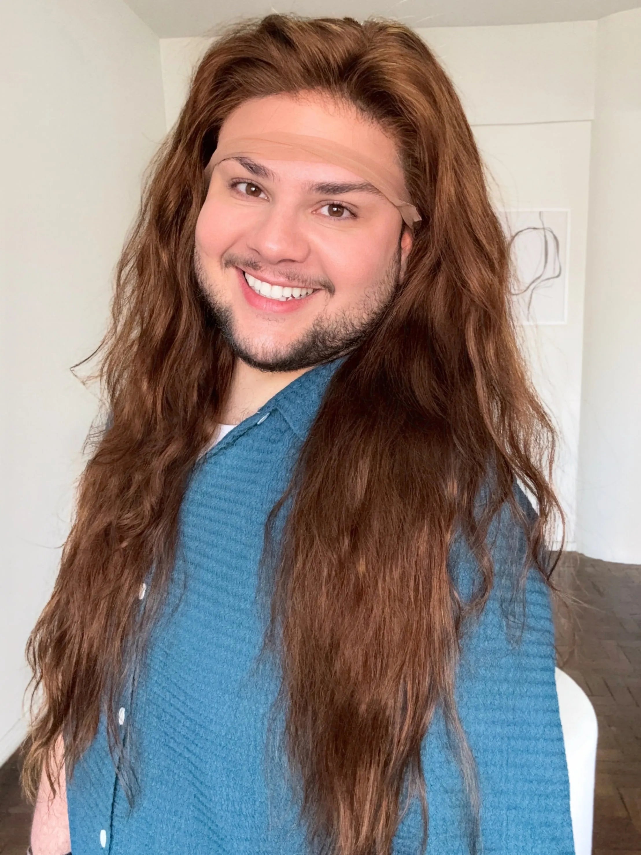 Lace Front Humana 360º HD Eliana Castanho 75cm - Repartição Livre 13x4
