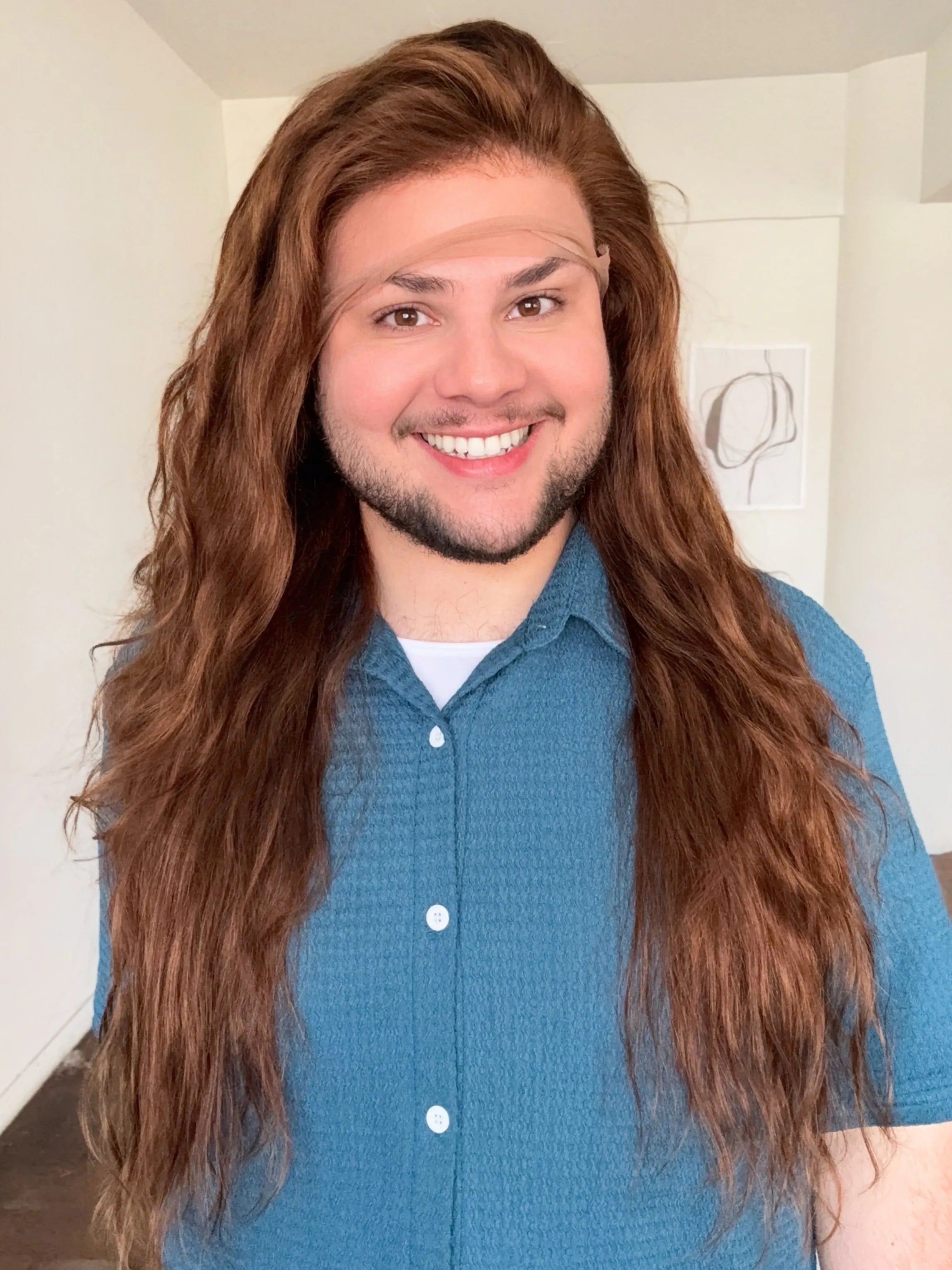 Lace Front Humana 360º HD Eliana Castanho 75cm - Repartição Livre 13x4