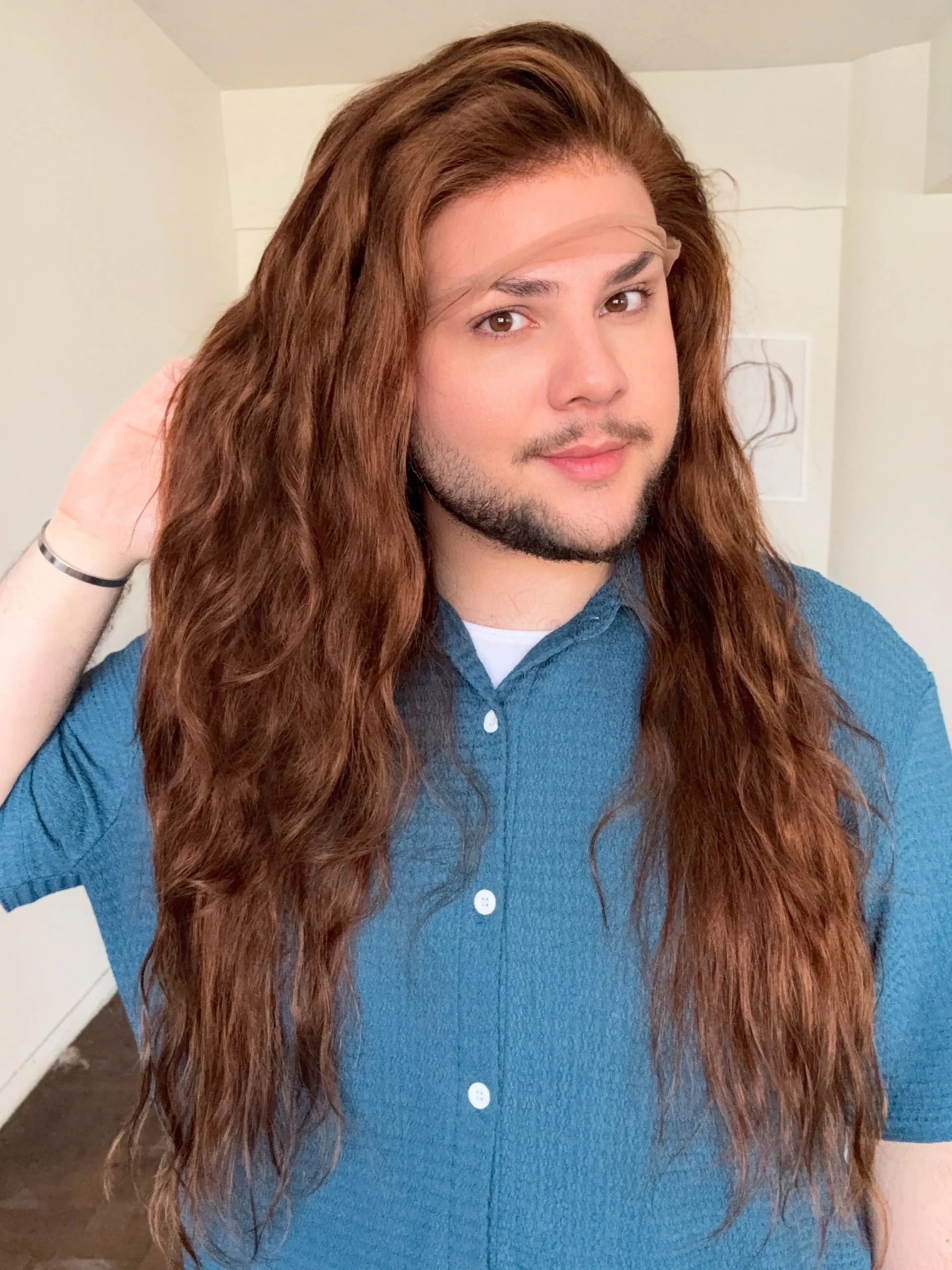 Lace Front Humana 360º HD Eliana Castanho 75cm - Repartição Livre 13x4