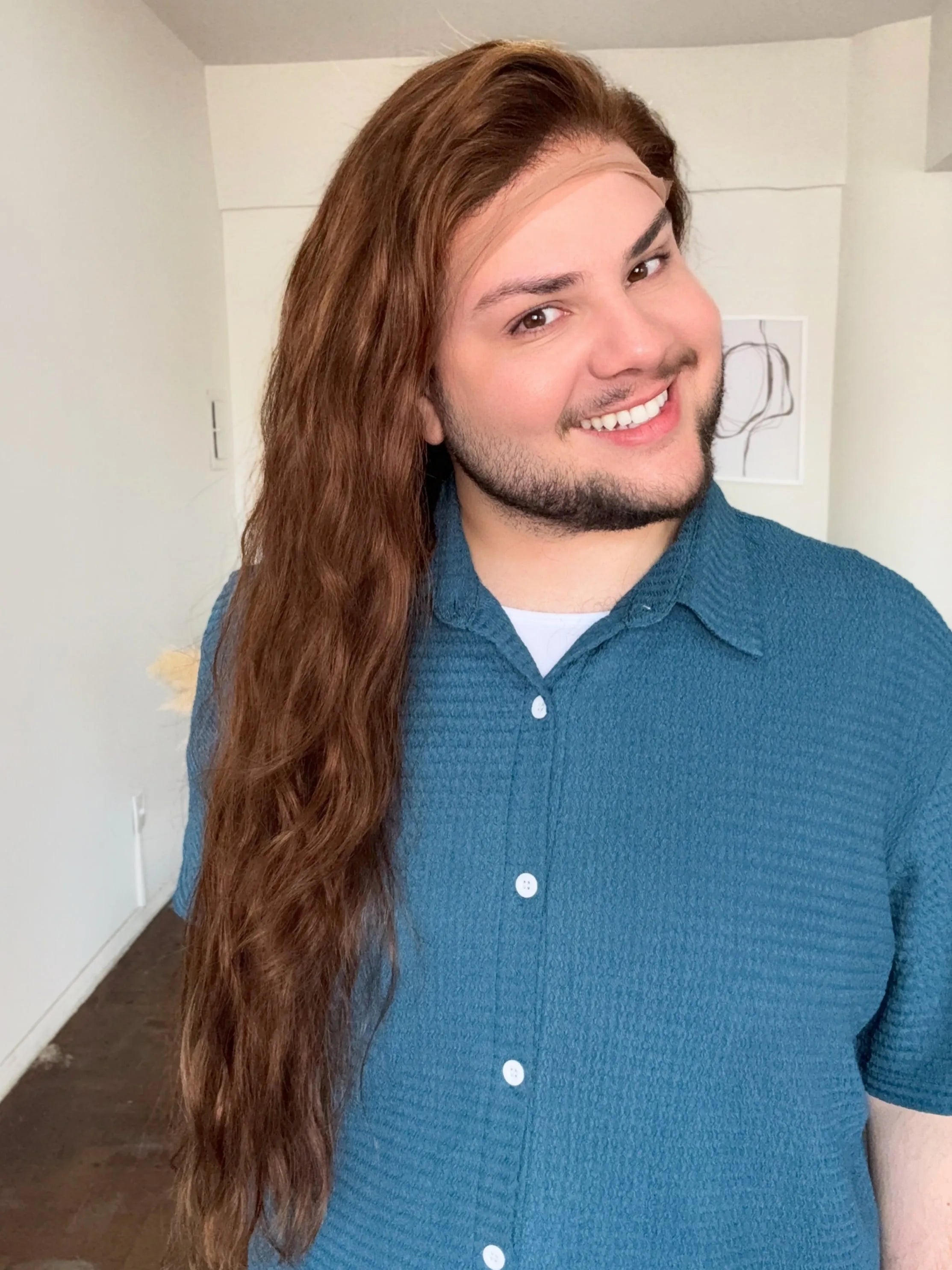 Lace Front Humana 360º HD Eliana Castanho 75cm - Repartição Livre 13x4