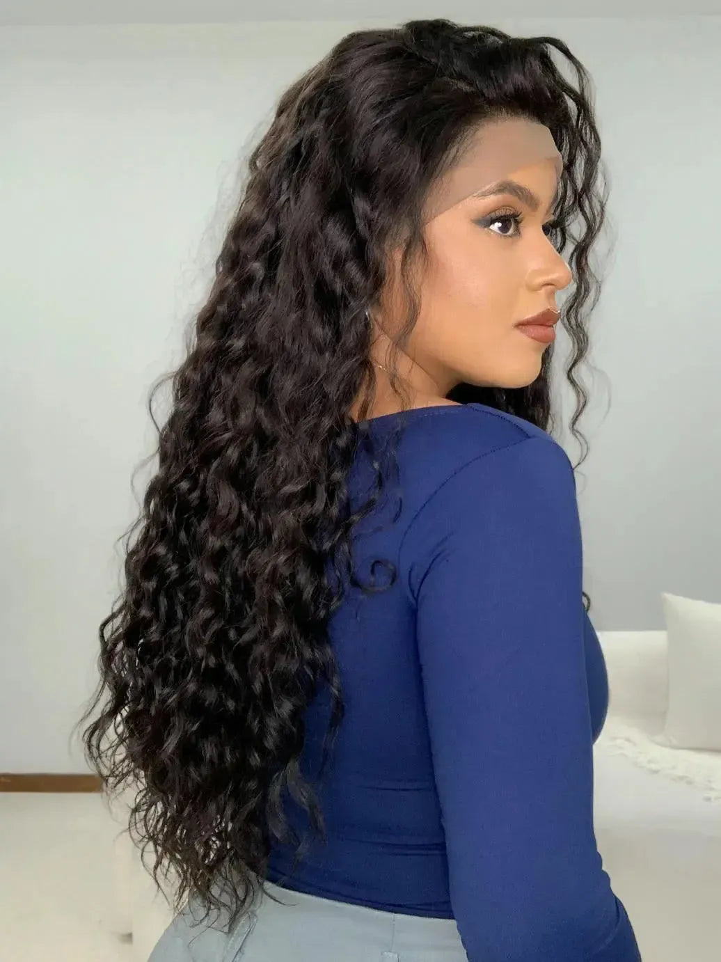 Lace Front Humana Cacheada Repartição Livre 13x4 Cristina