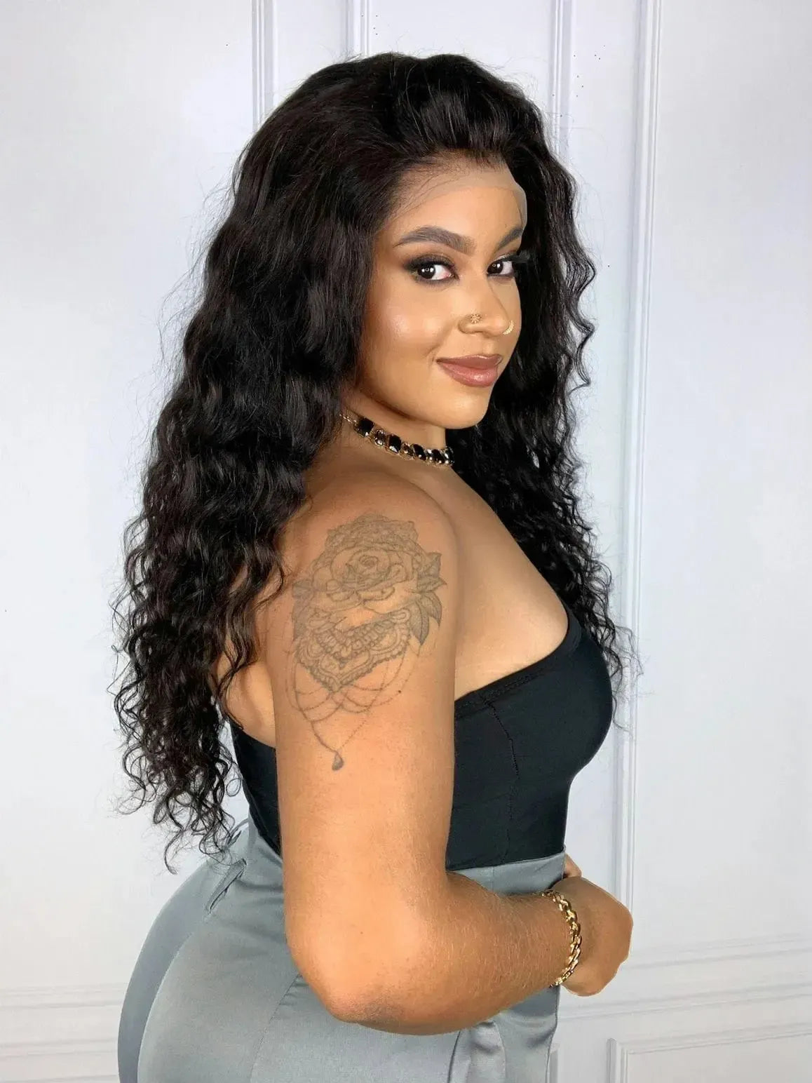 Lace Front Humana Colete Cacheada Repartição Livre 13x6