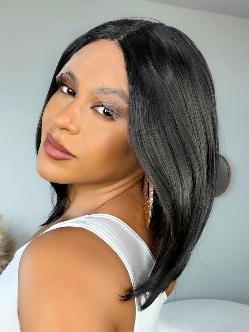 Lace Front Ingrid Longbob Castanho Escuro (Premium)