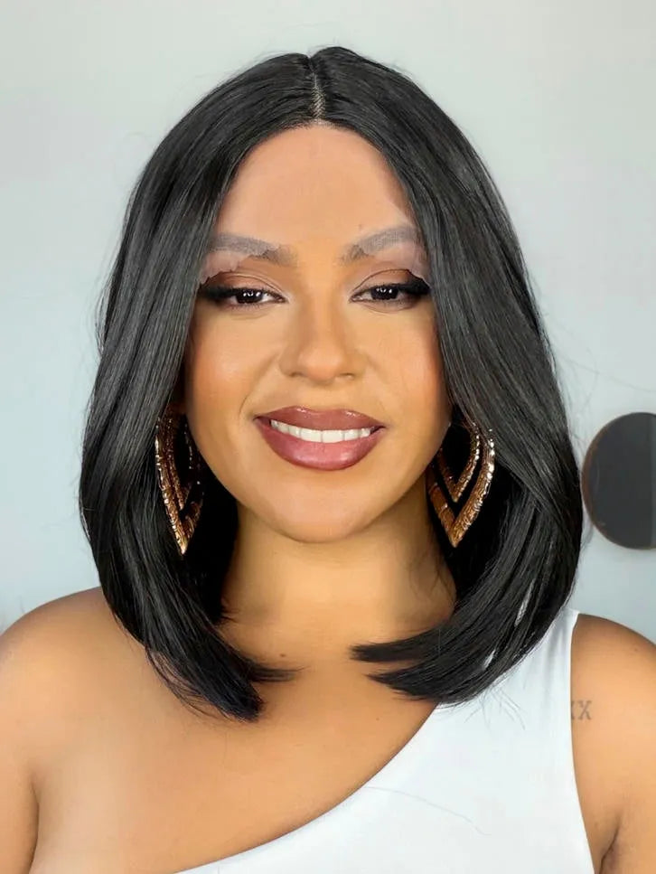 Lace Front Ingrid Longbob Castanho Escuro (Premium)