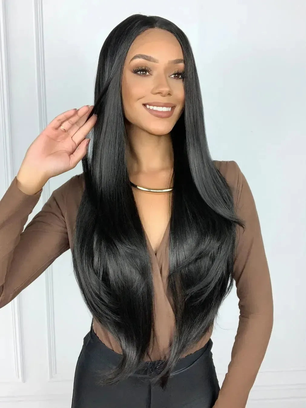 Lace Front Juliana Castanho Escuro Lisa