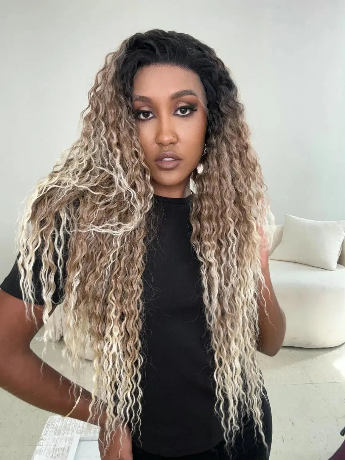 Lace Front Kama Loira Cacheada - Repartição Livre 13x1