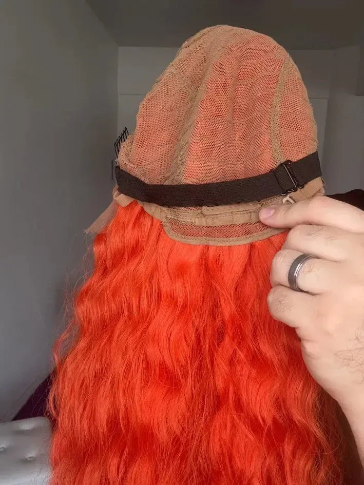 Lace Front Laranja Repartição Livre 13x4 Peça Única 023