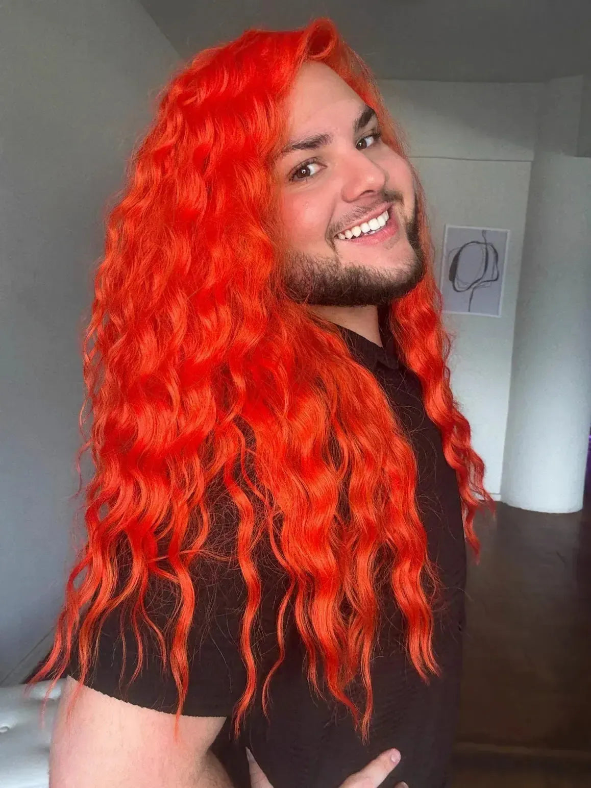 Lace Front Laranja Repartição Livre 13x4 Peça Única 023