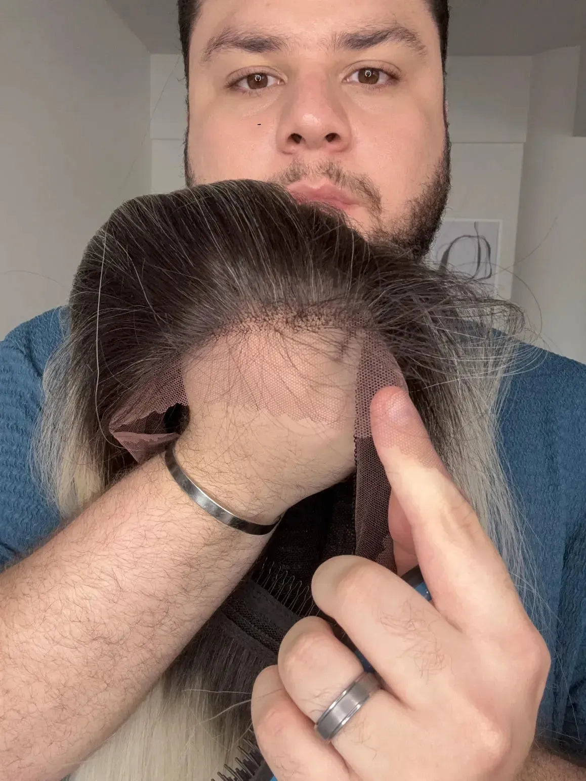 Lace Front Loira Repartição Livre 13x3 Peça Única 055