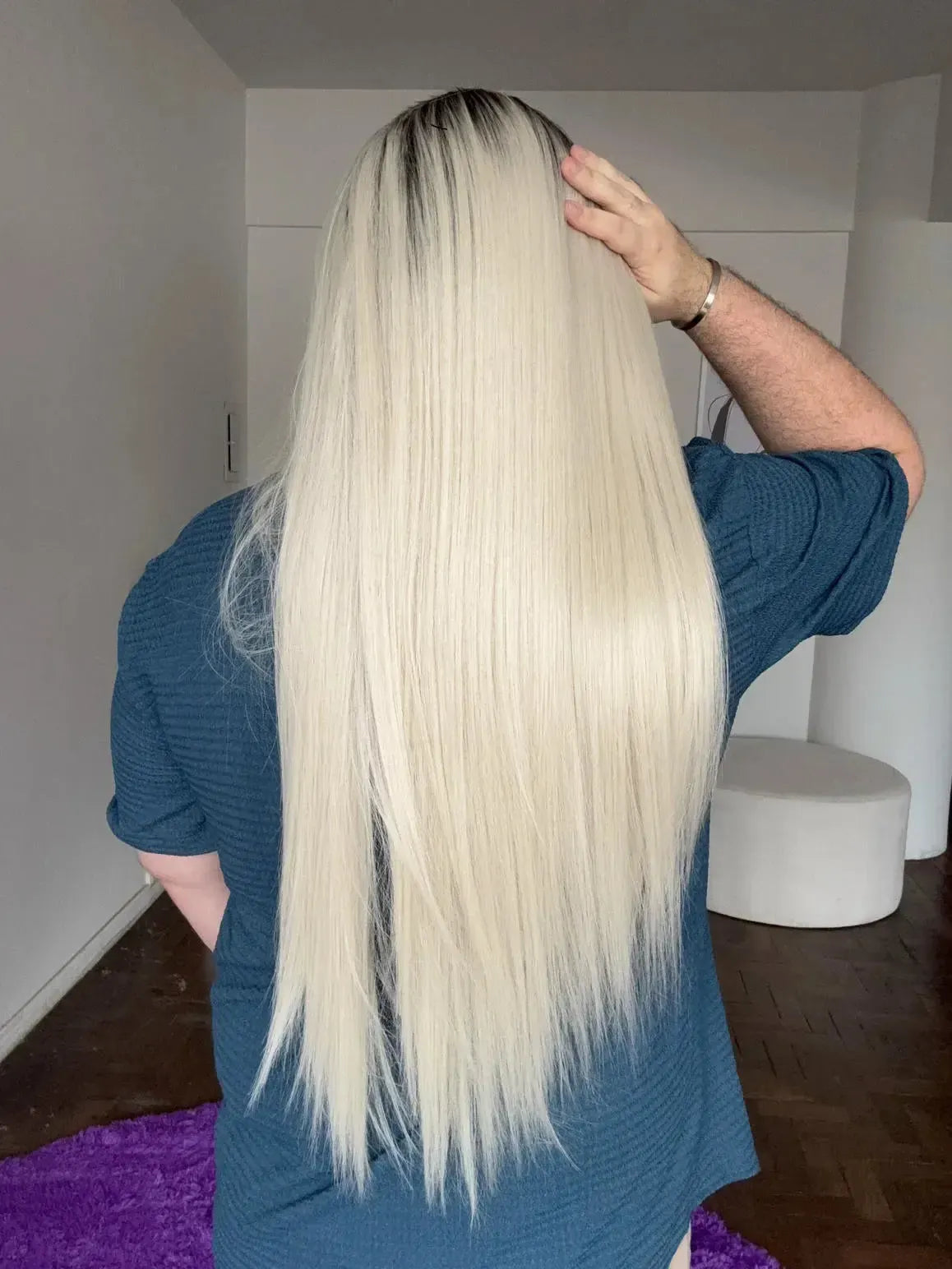 Lace Front Loira Repartição Livre 13x3 Peça Única 055