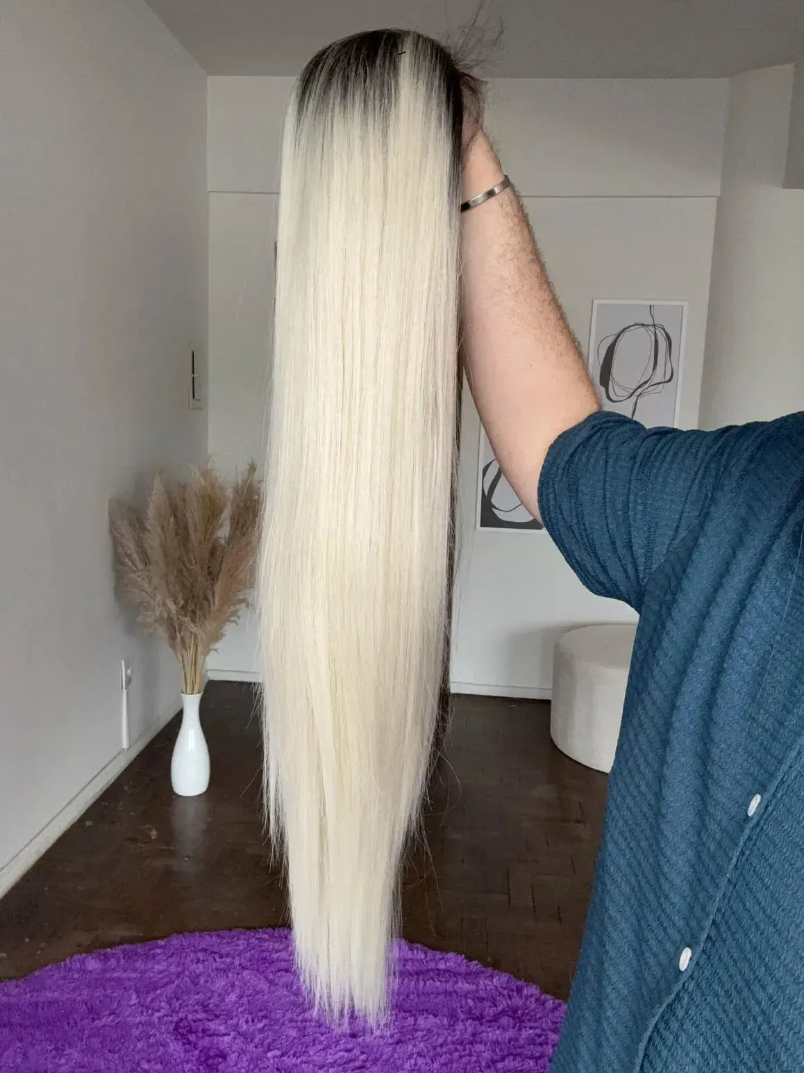 Lace Front Loira Repartição Livre 13x3 Peça Única 055