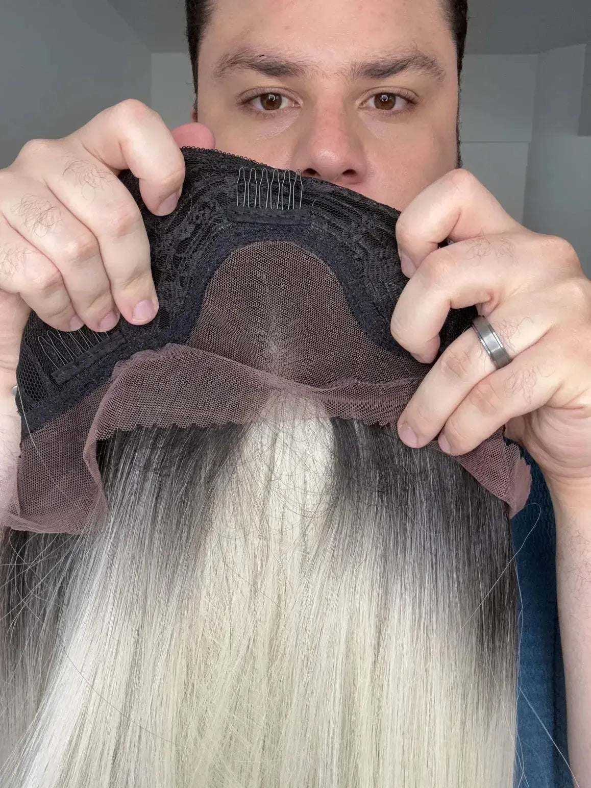 Lace Front Loira Repartição Livre 13x3 Peça Única 055