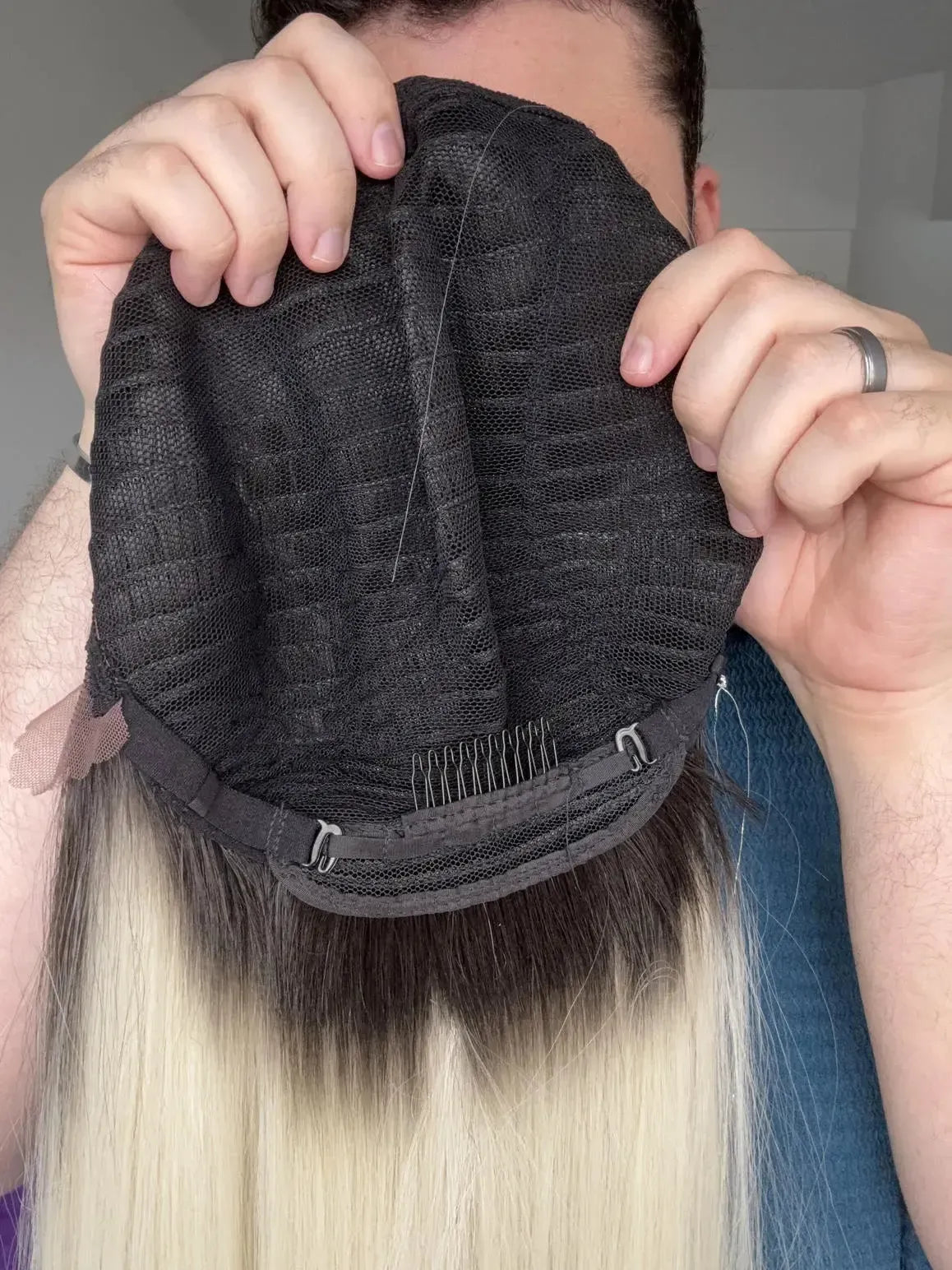 Lace Front Loira Repartição Livre 13x3 Peça Única 055