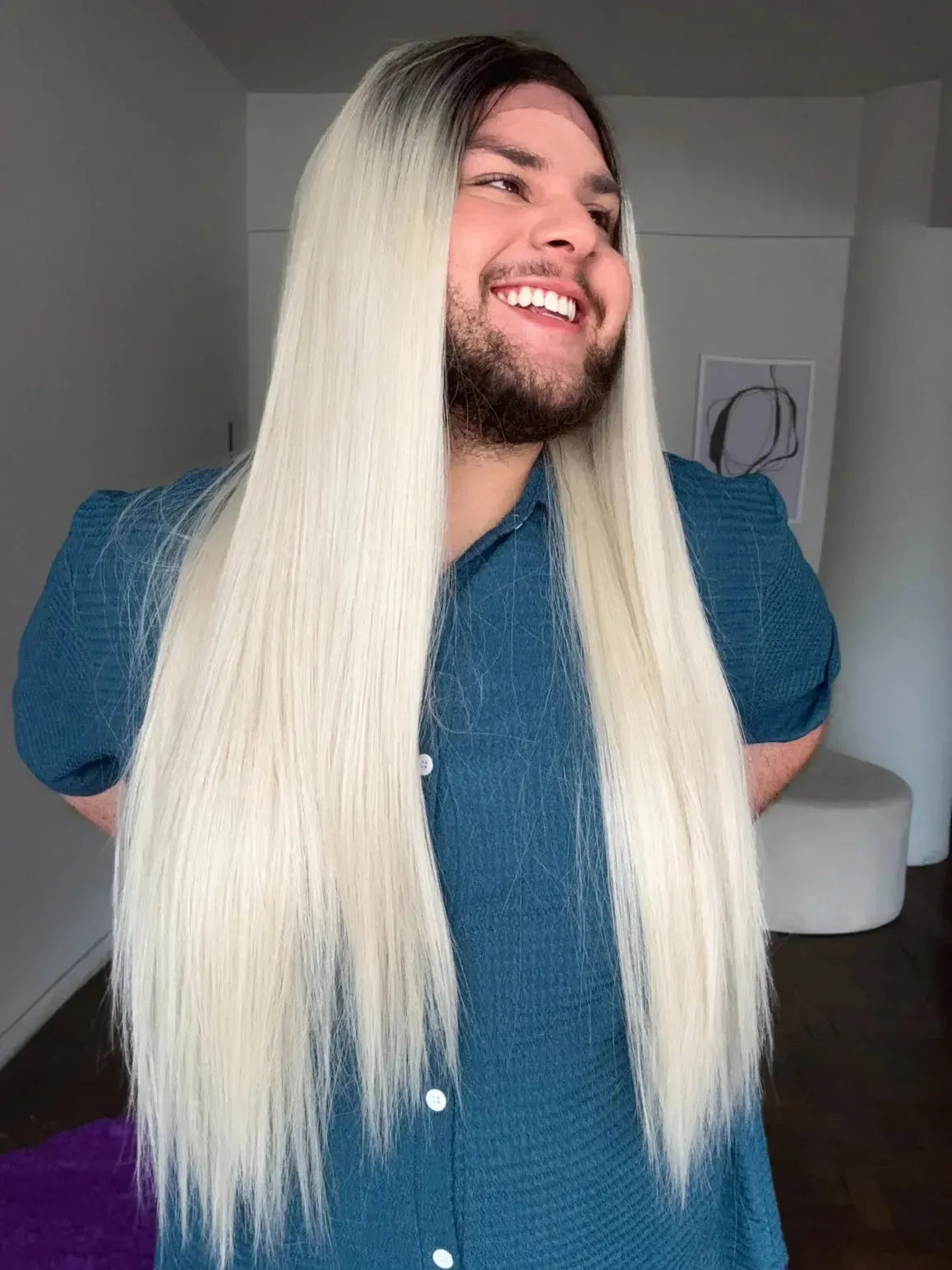 Lace Front Loira Repartição Livre 13x3 Peça Única 055