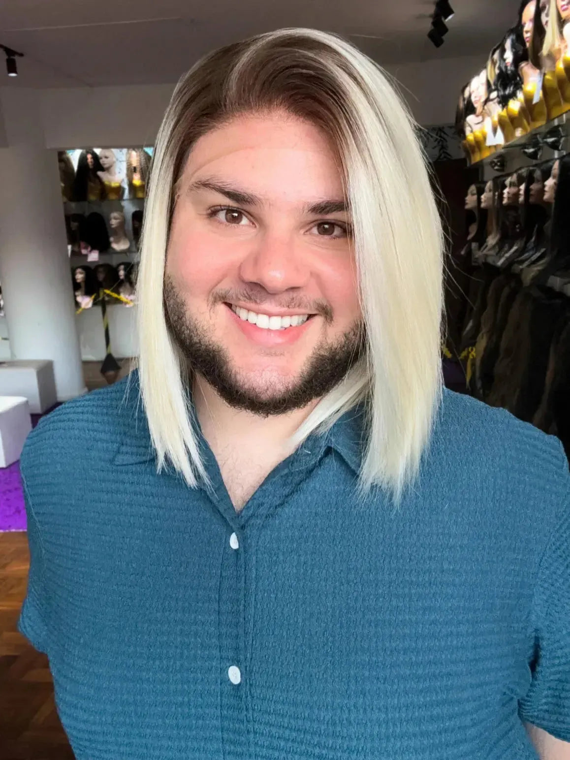 Lace Front Loira Repartição Livre 13x4 Peça Única 005