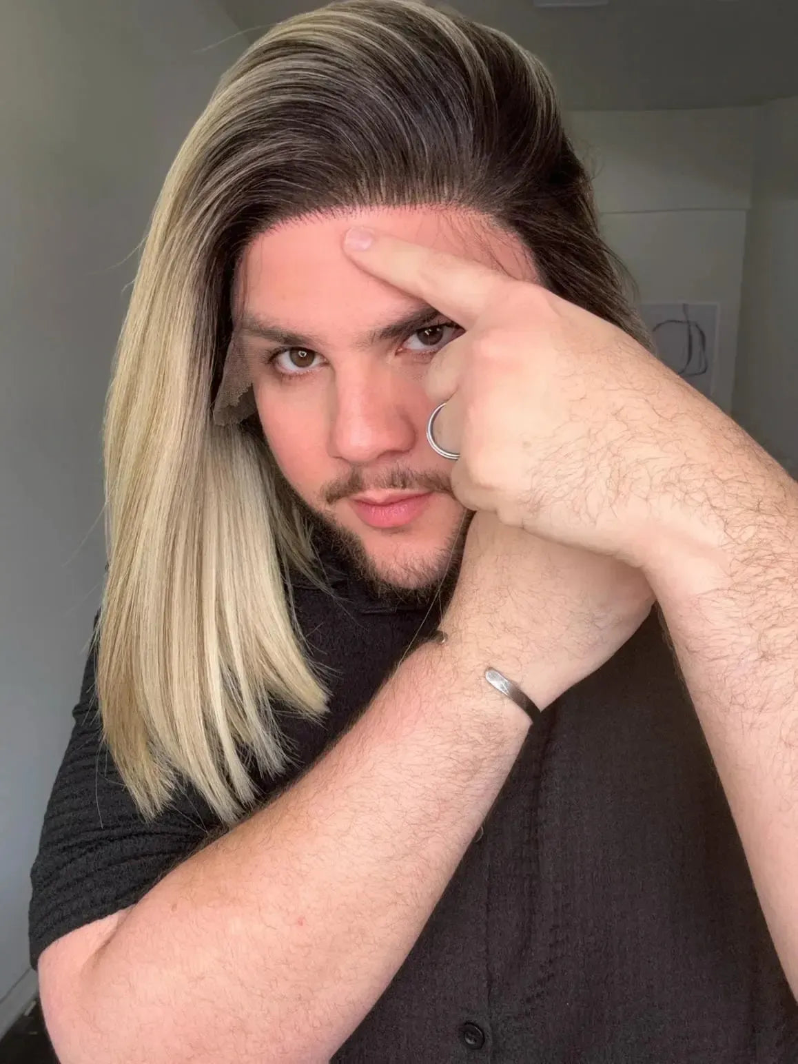 Lace Front Loira Repartição Livre 13x4 Peça Única 007