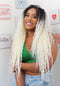 Lace Front MOGLWBR32 Brazilian Wave Bobbi Boss Human Hair Blend Loira Platinada com Raiz Escura 85cm - Repartição Livre