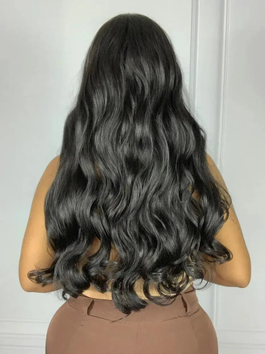 Lace Front Nathalia Castanho Escuro Ondulada - Repartição Livre 13x3