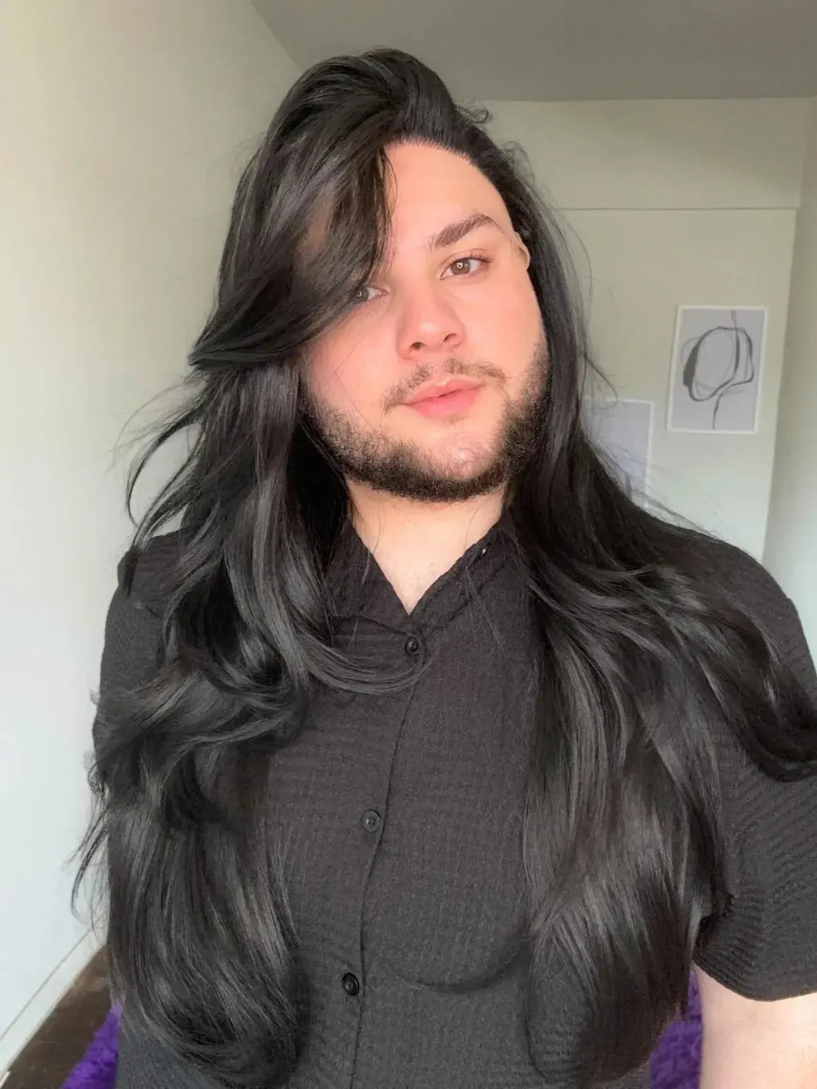 Lace Front Preta Repartição Livre 13x4 Peça Única 017